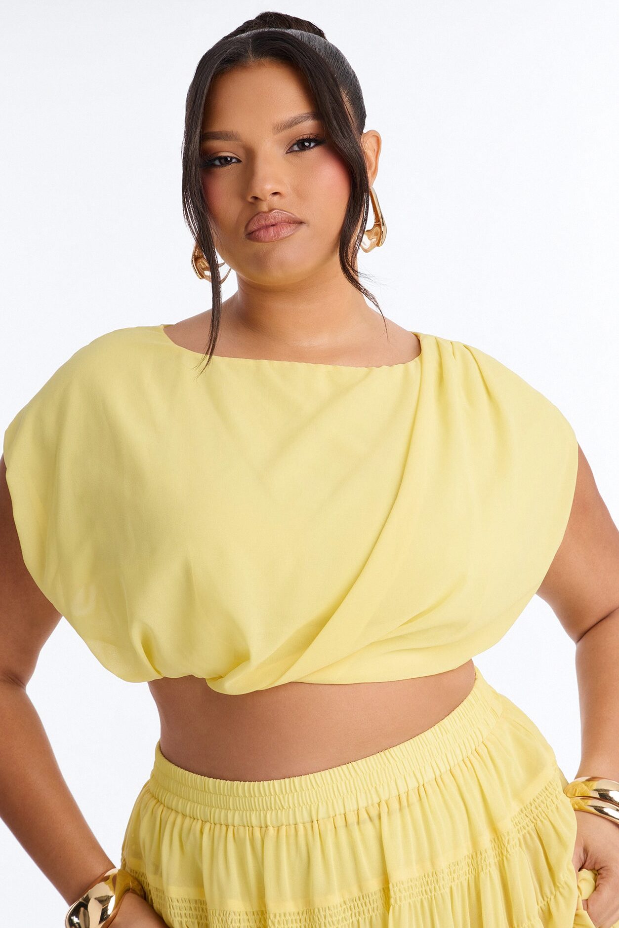 Sorrento Summer Chiffon Maxi Skirt Set - Yellow
