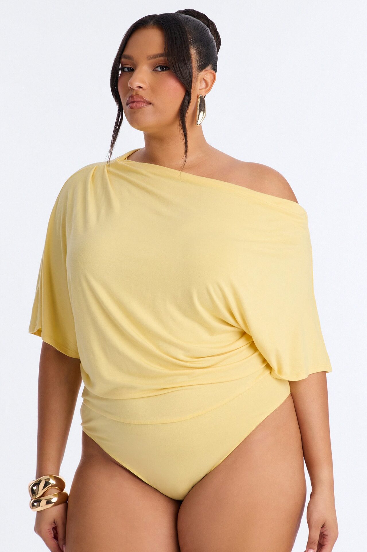 Flatter Me Off Shoulder Bodysuit - Butter Yellow