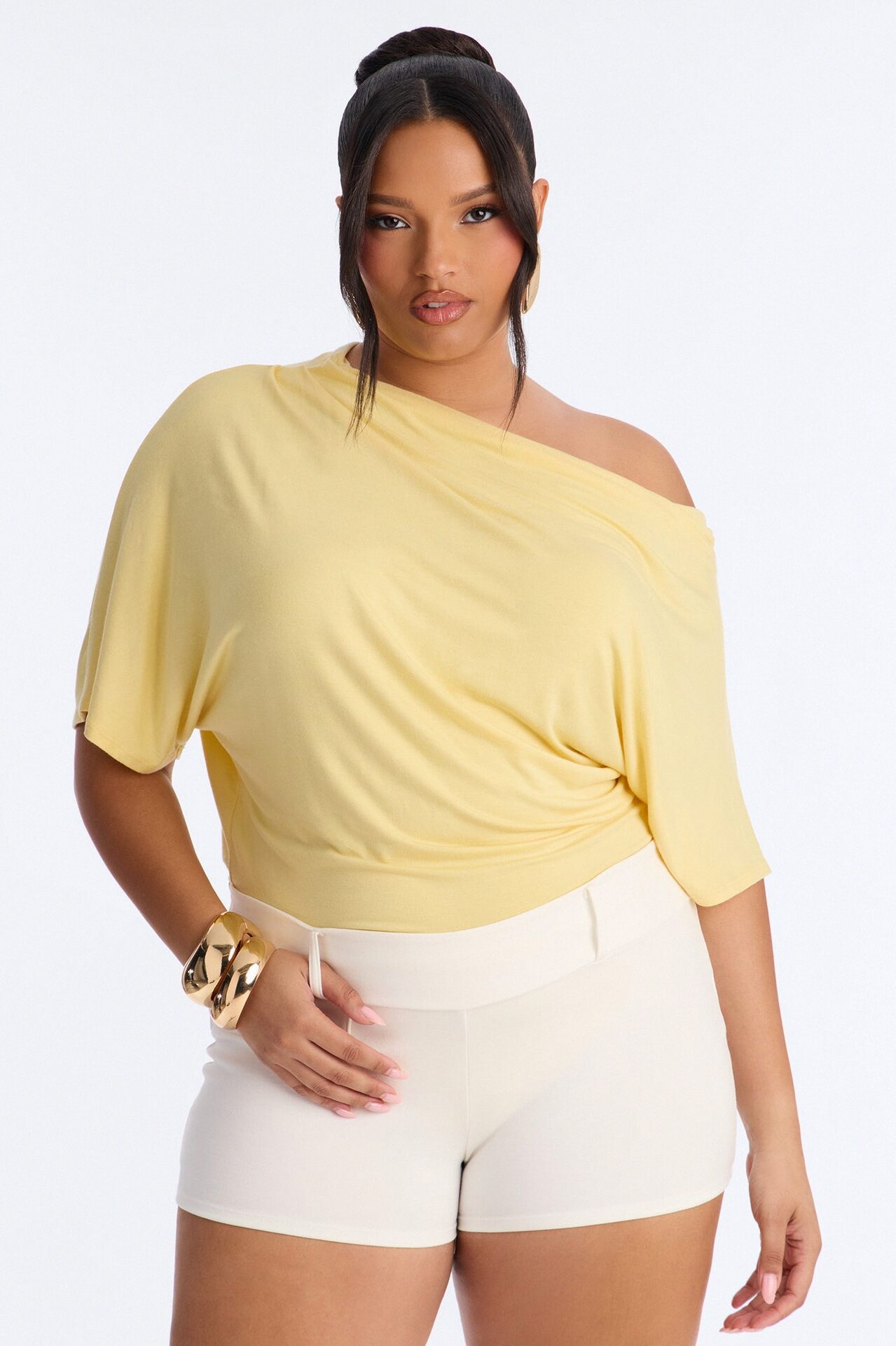 Flatter Me Off Shoulder Bodysuit - Butter Yellow
