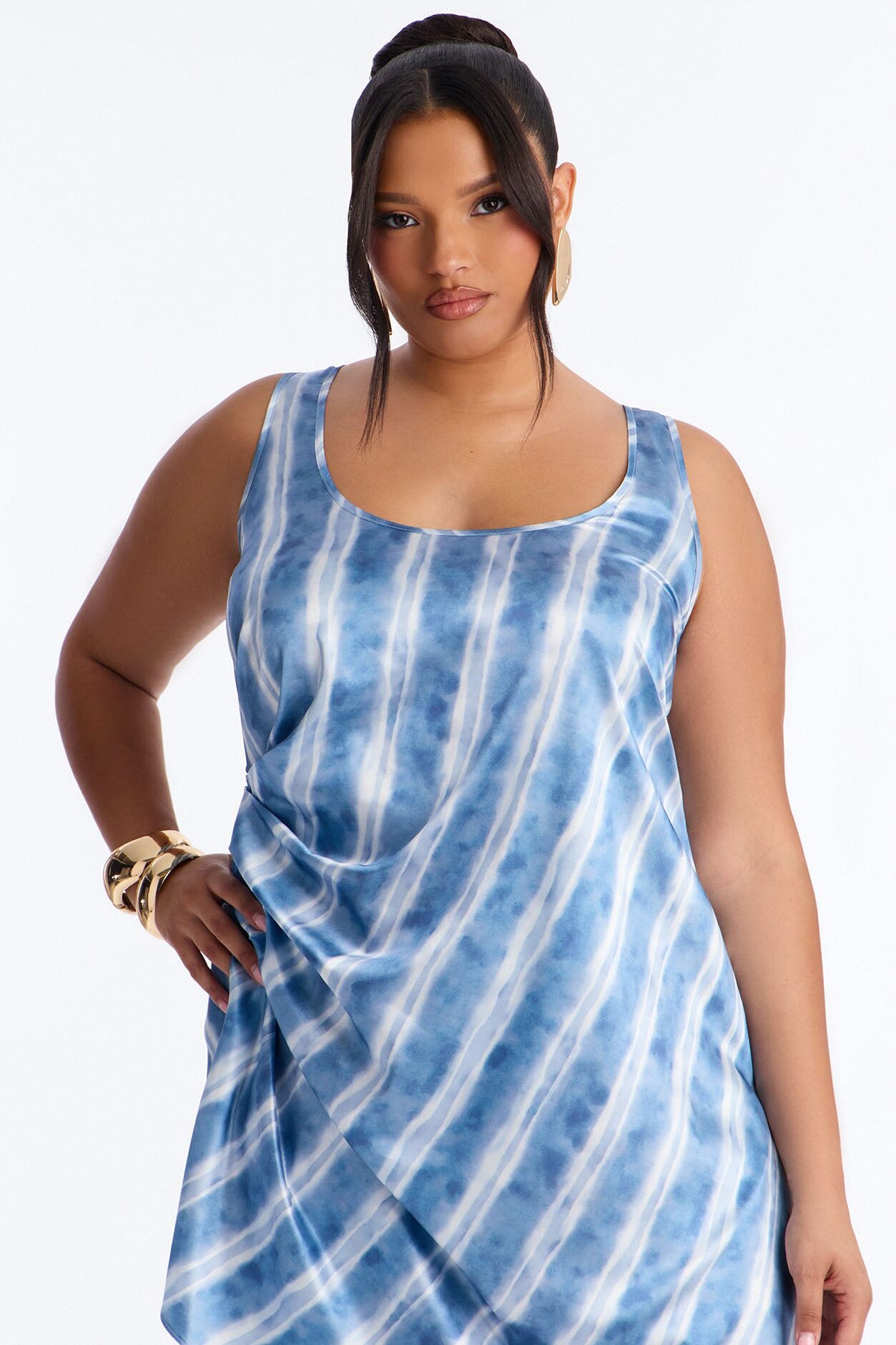 Pacific Blue Satin Pant Set - Blue