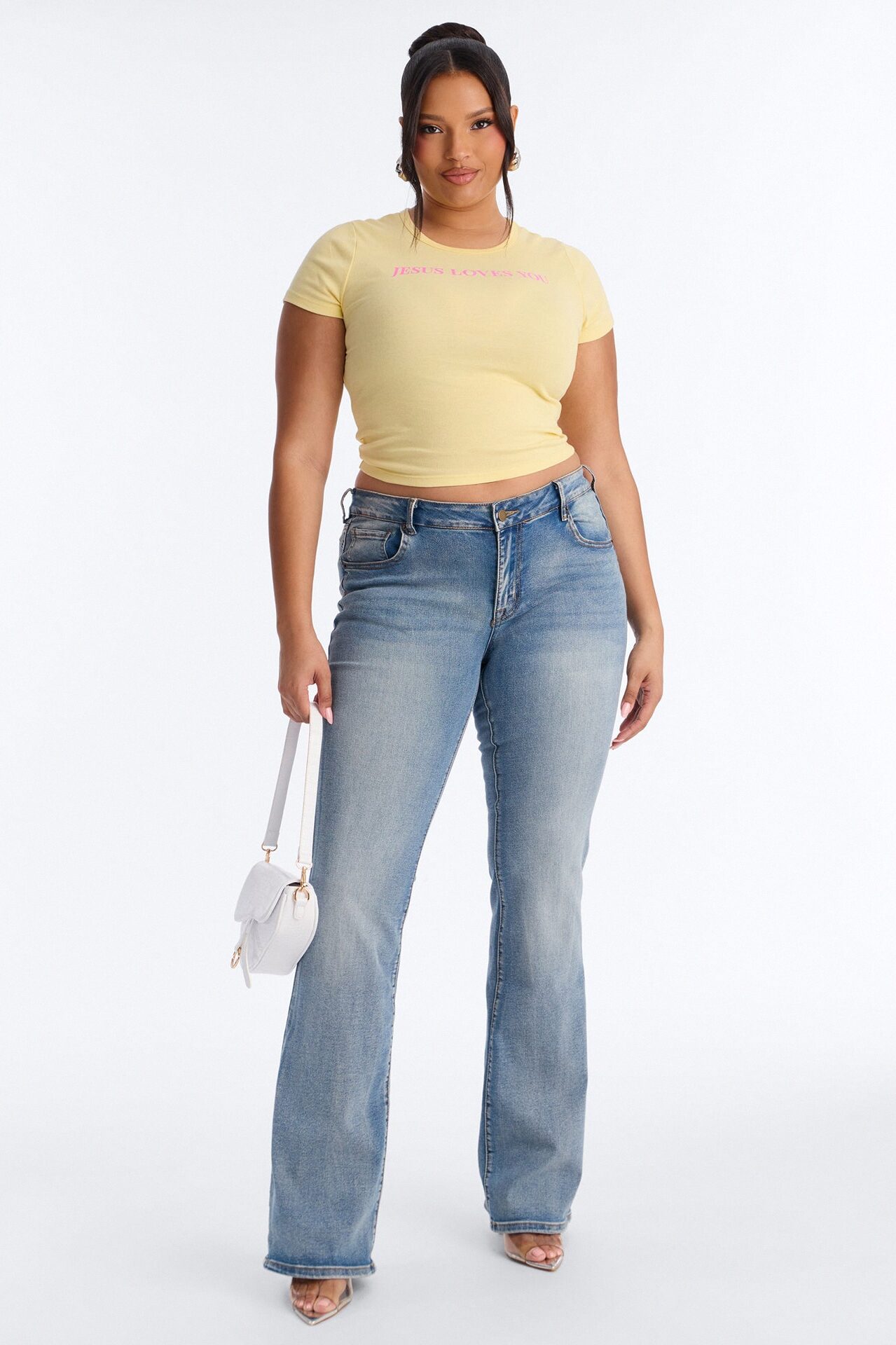 Jesus Loves You Baby Tee - Butter Yellow