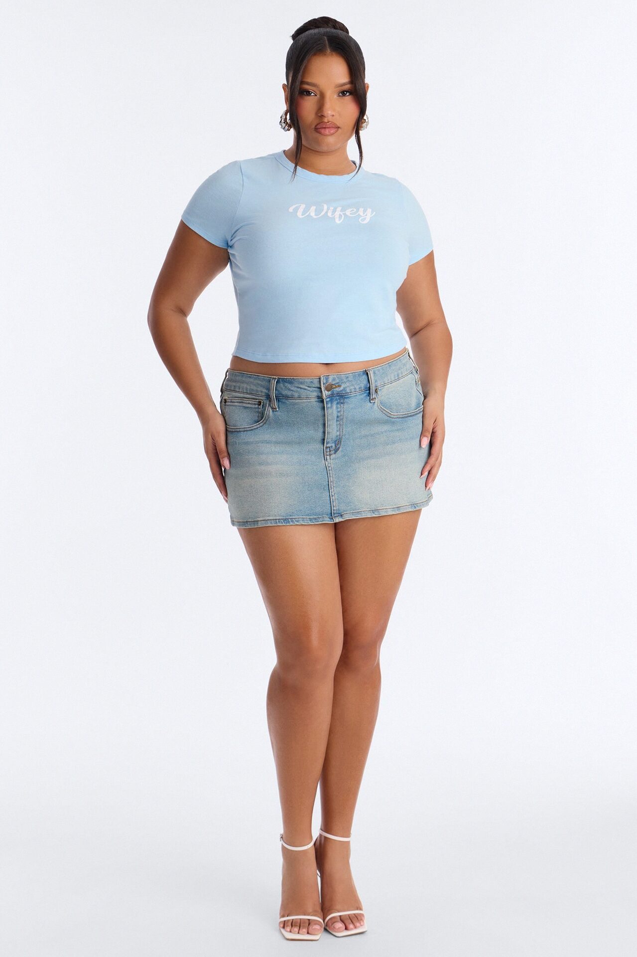 Wifey Baby Tee - Light Blue