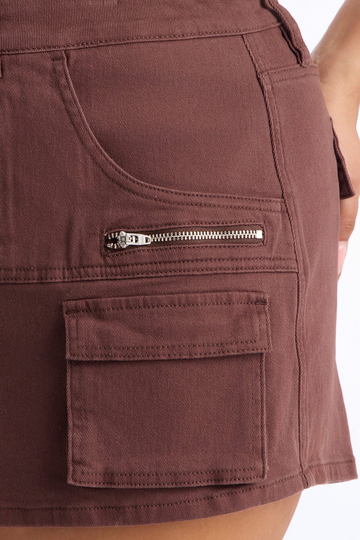 Feel The Pressure Cargo Mini Skort - Brown