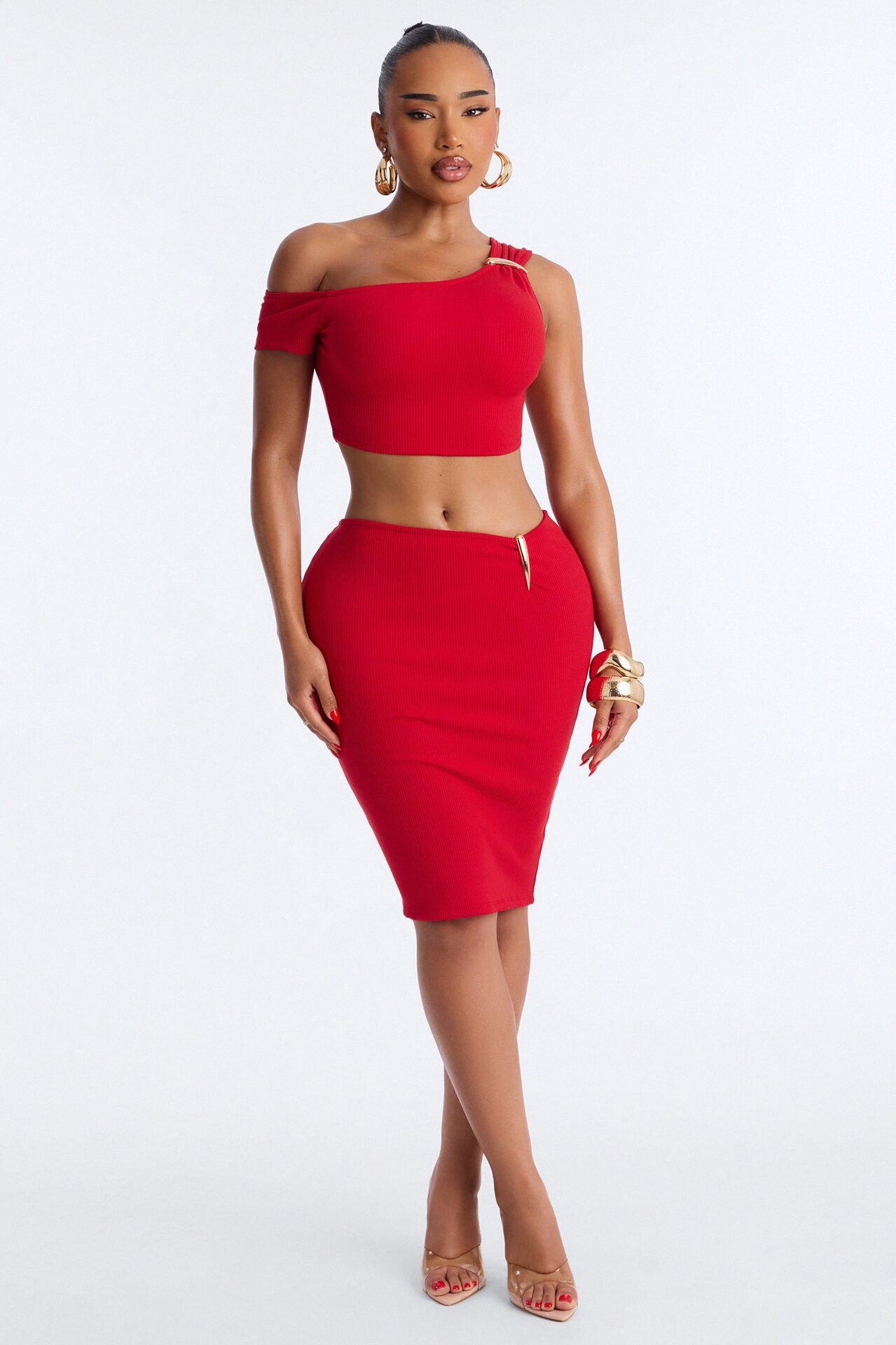 Scarlett Snatched Low Rise Skirt Set - Red