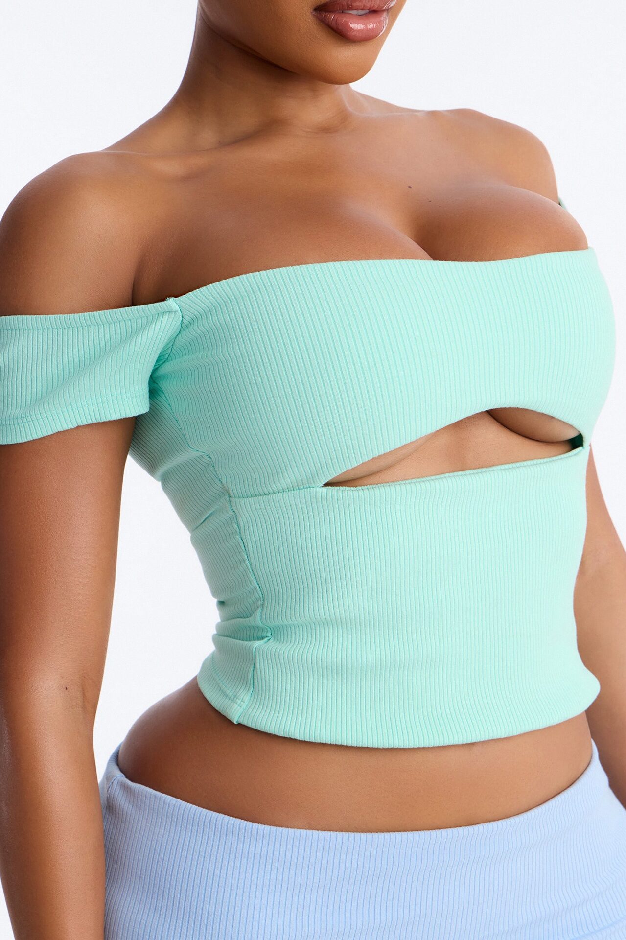 Scarlett Snatched 2 Piece Micro Mini Skort Set - Mint/combo