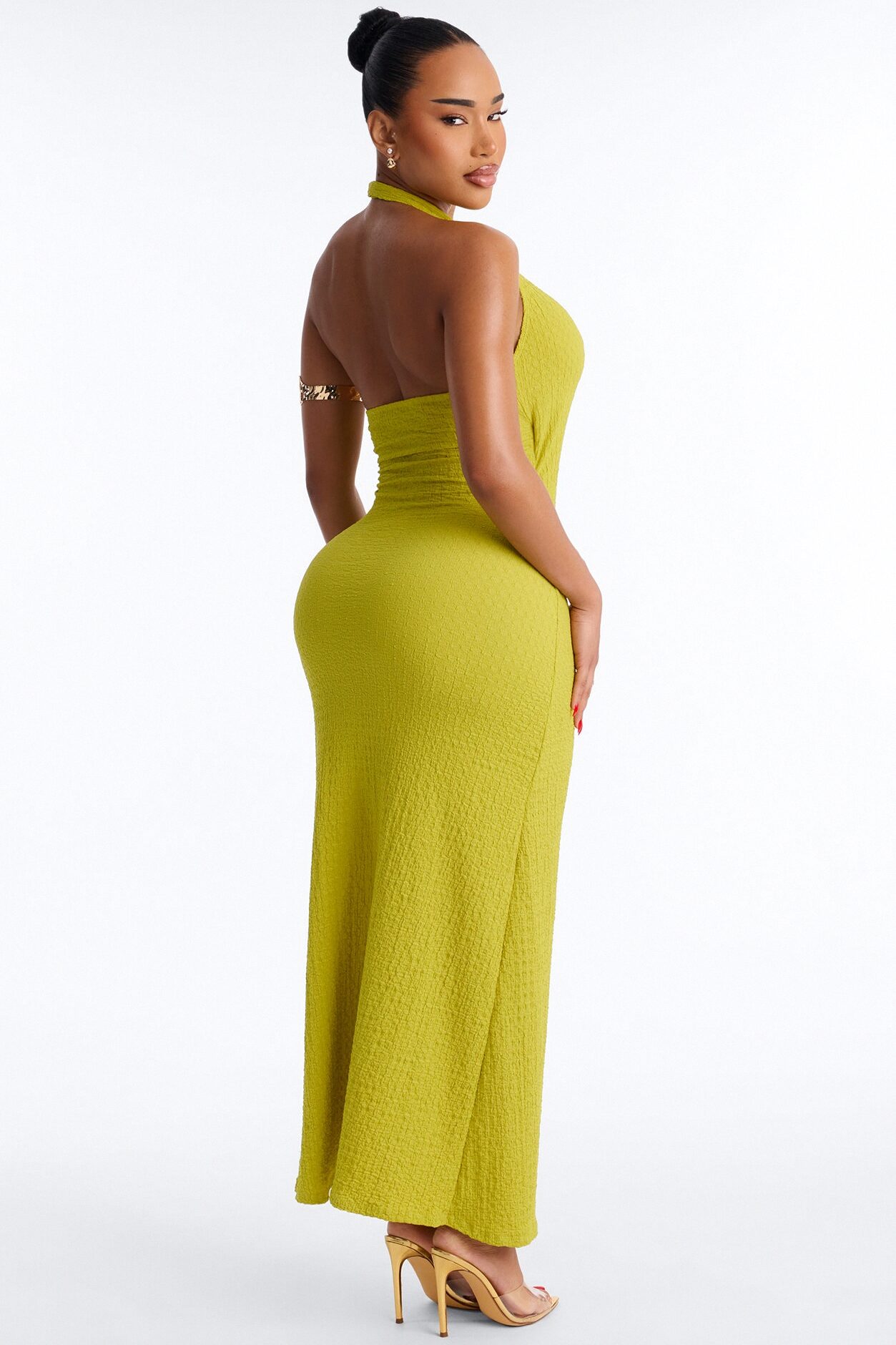 Alinna Halter Maxi Dress - Lime