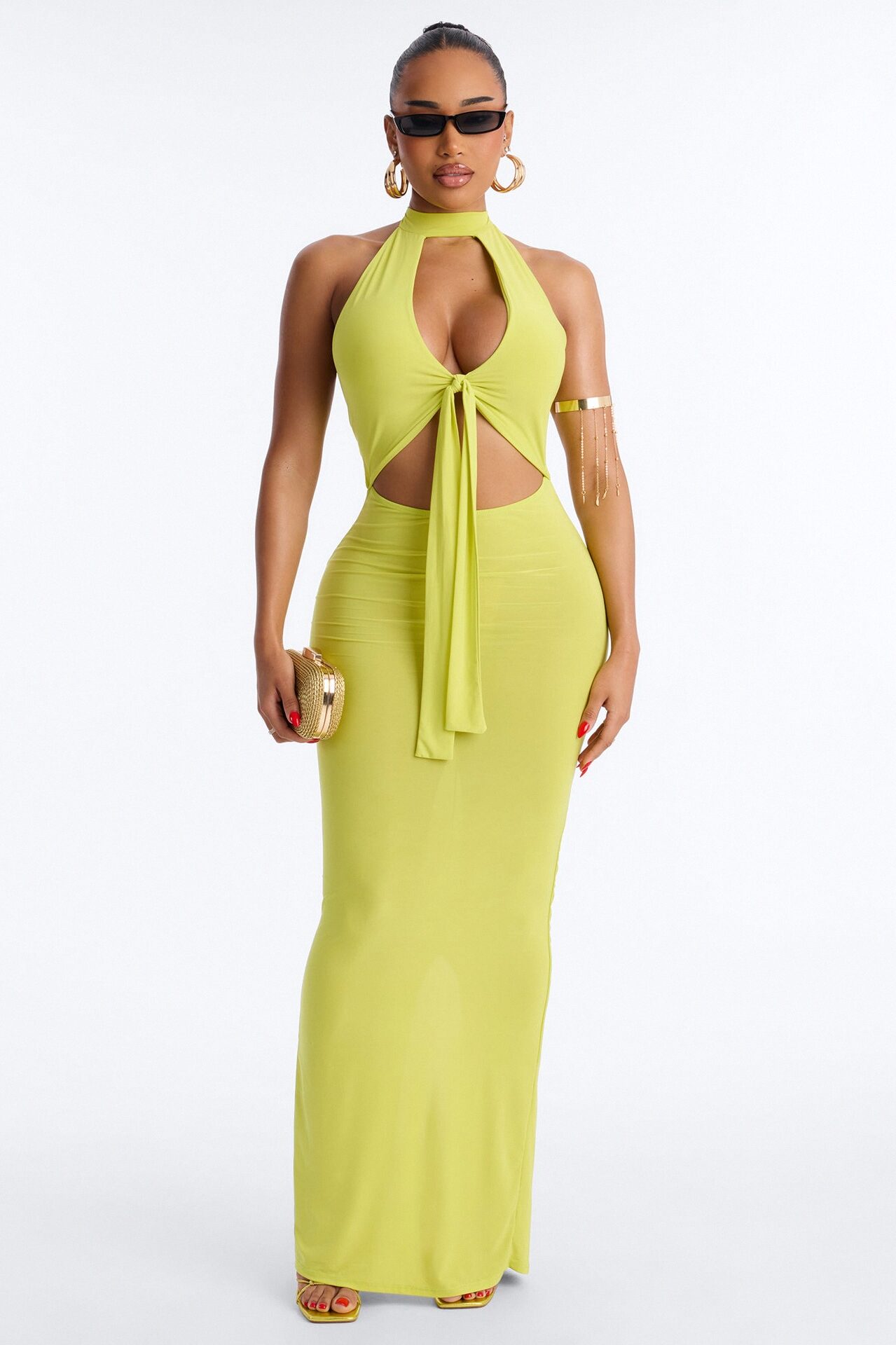 Sylvie Ruched Maxi Dress - Yellow