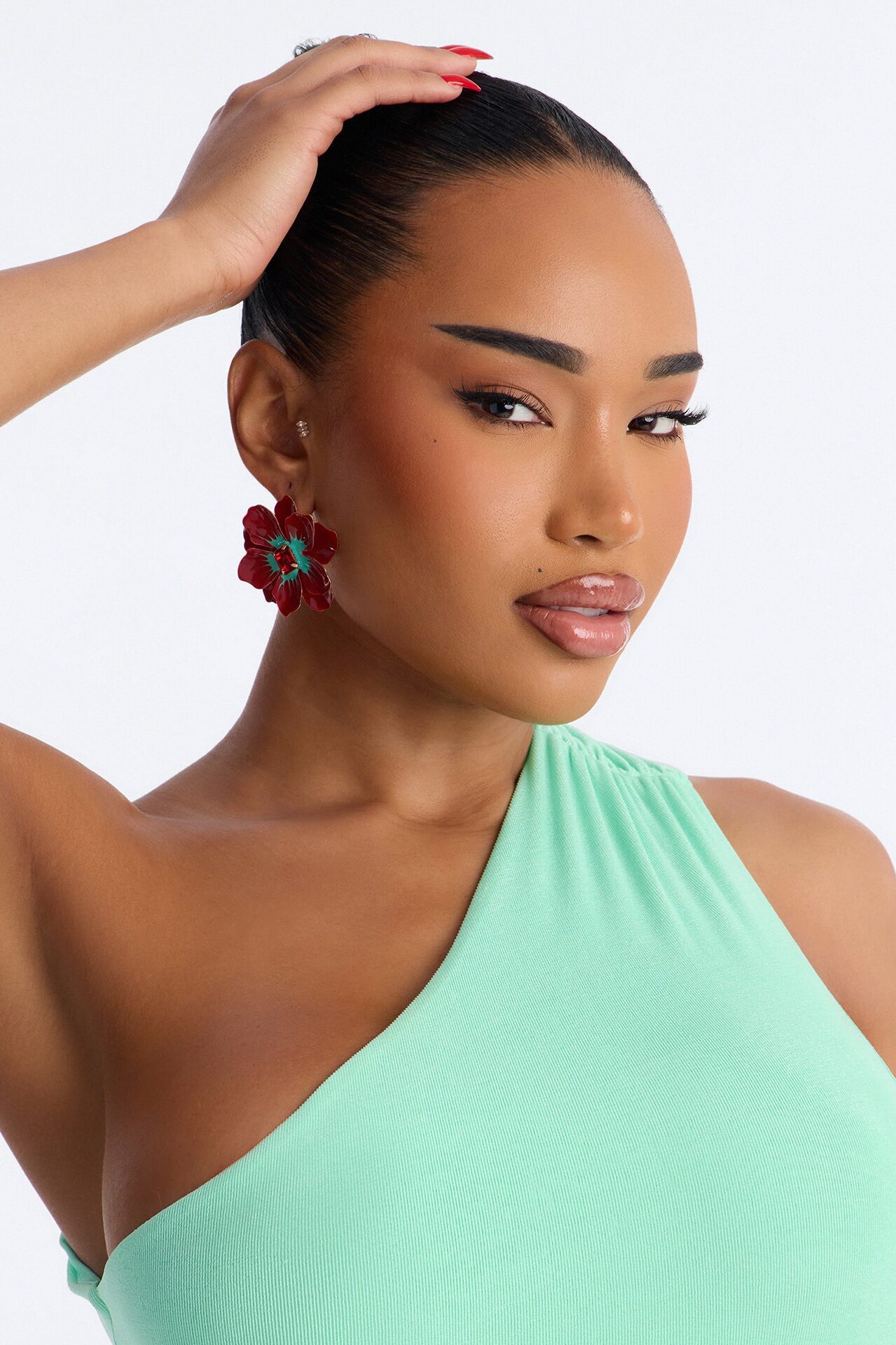 Ruby Rose Bloom Earrings - Red/combo