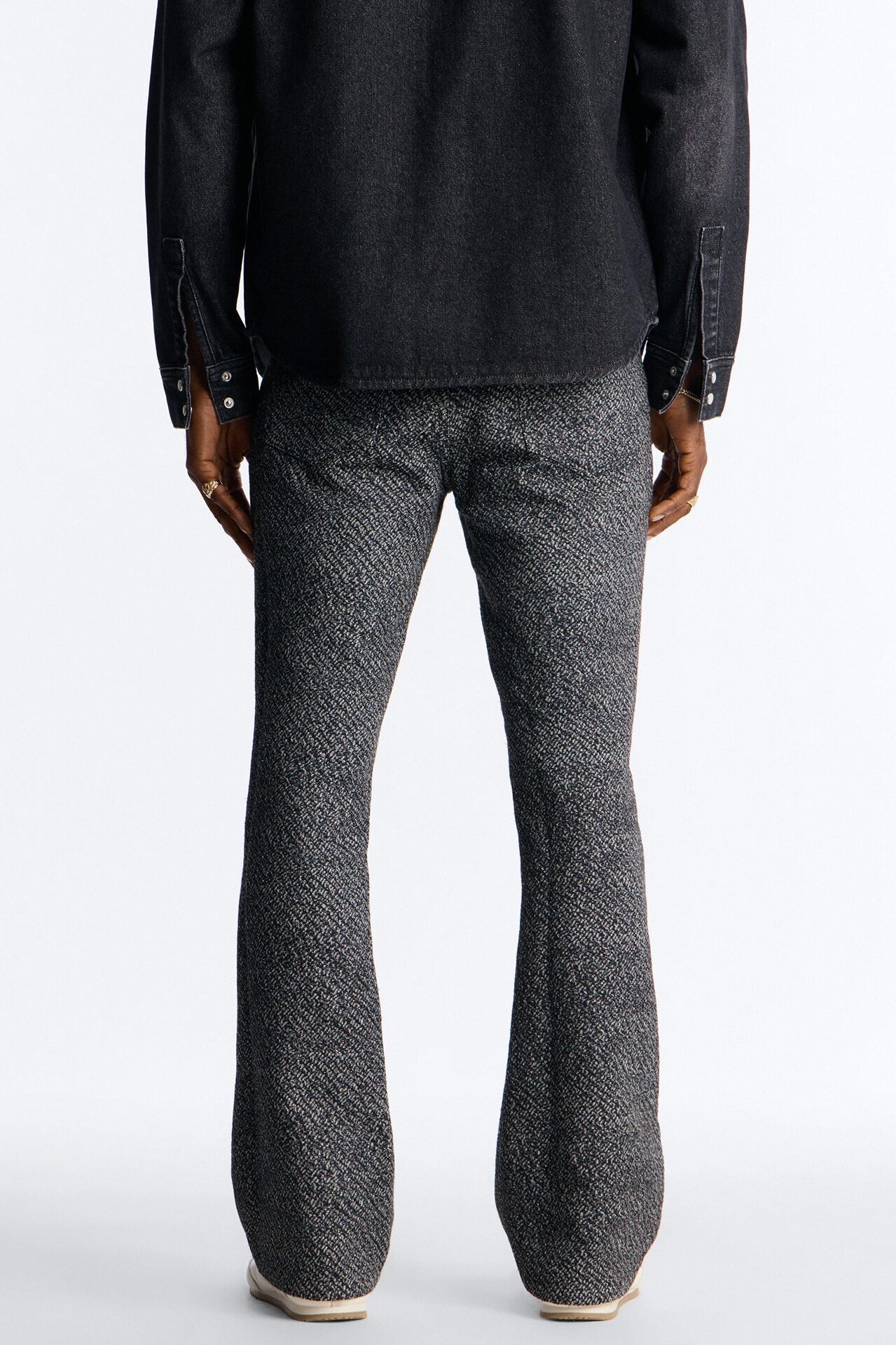 Stacked Slim Flare Tapestry Jean - Grey