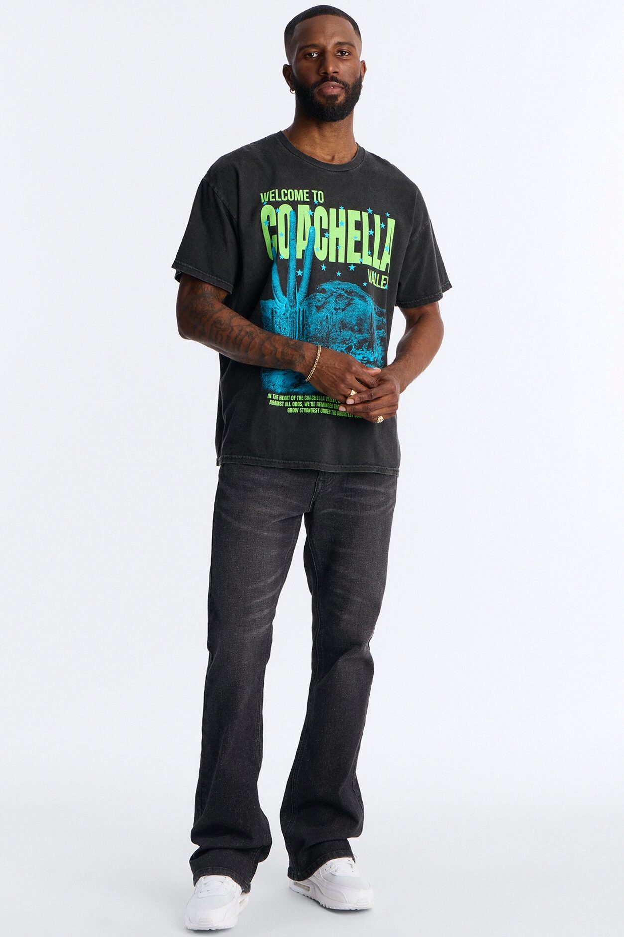Essential Stacked Skinny Flare Stretch Jean - Black Wash