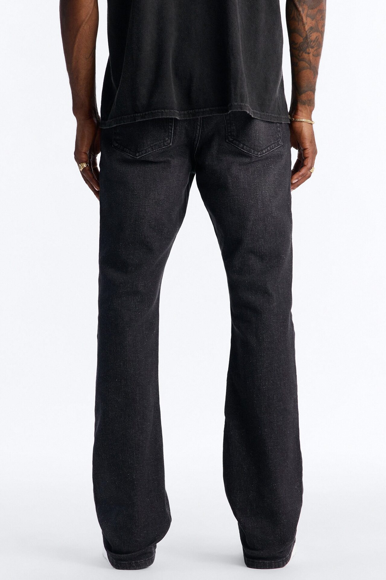 Essential Stacked Skinny Flare Stretch Jean - Black Wash