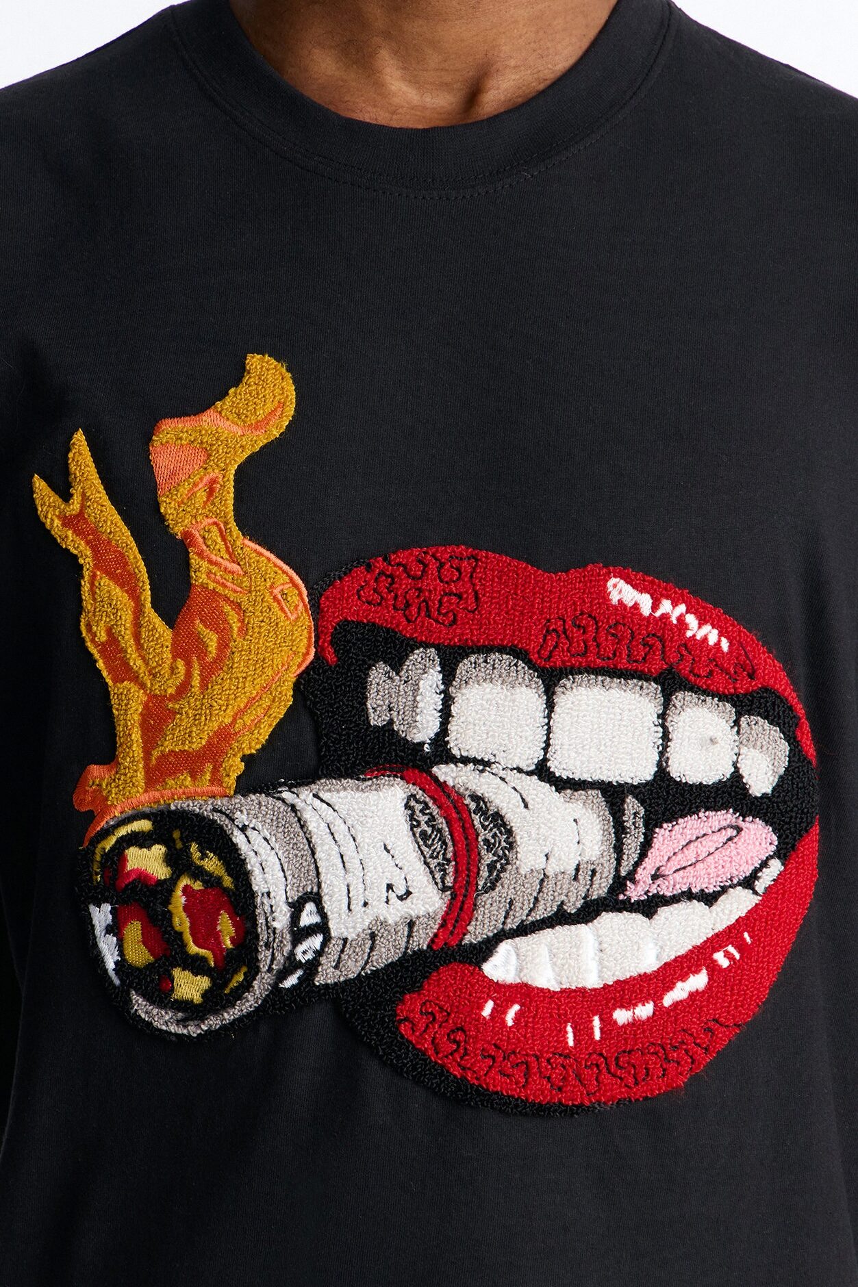 Money Burns Patch Short Sleeve Tee - Black