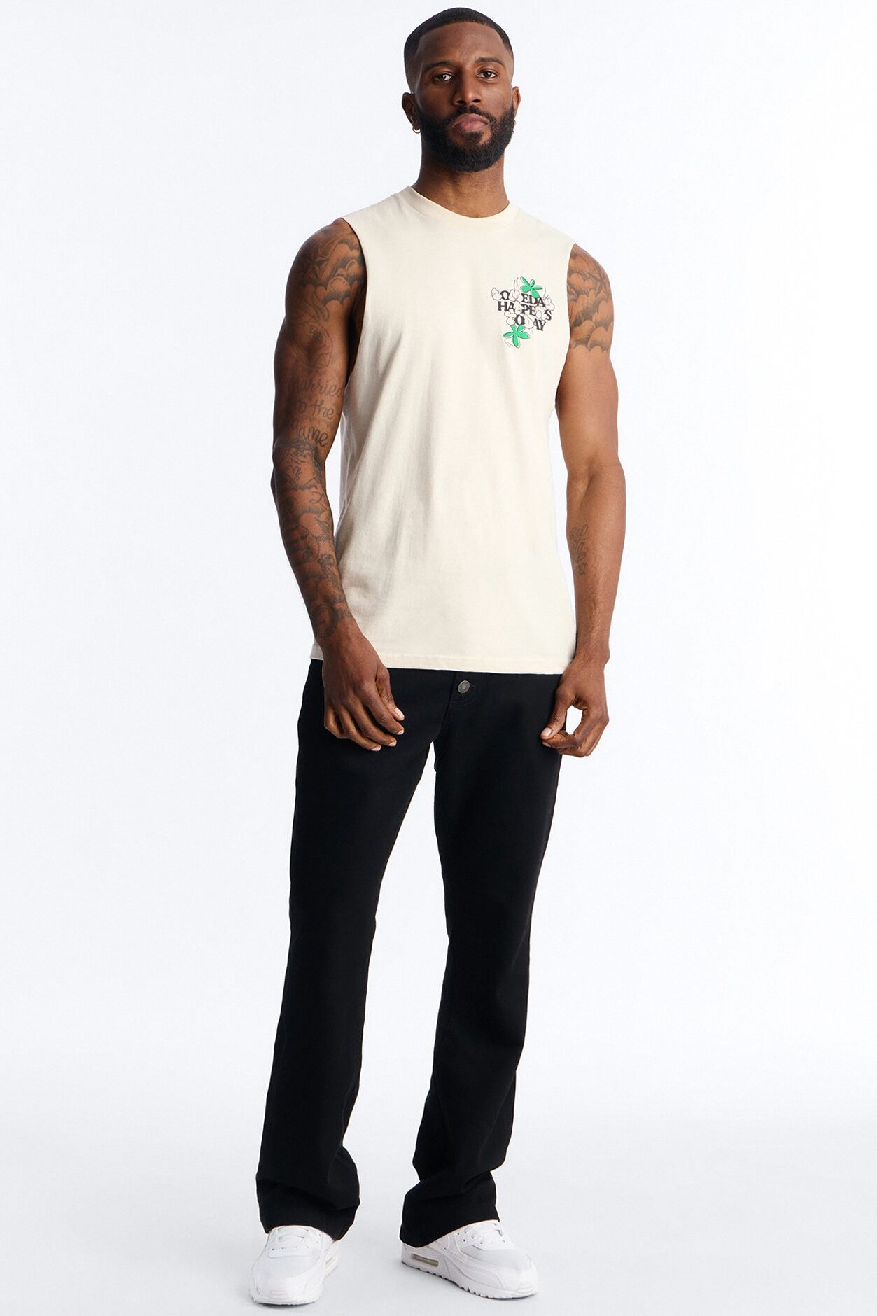 Someday Happens Today Muscle Tee - Cream