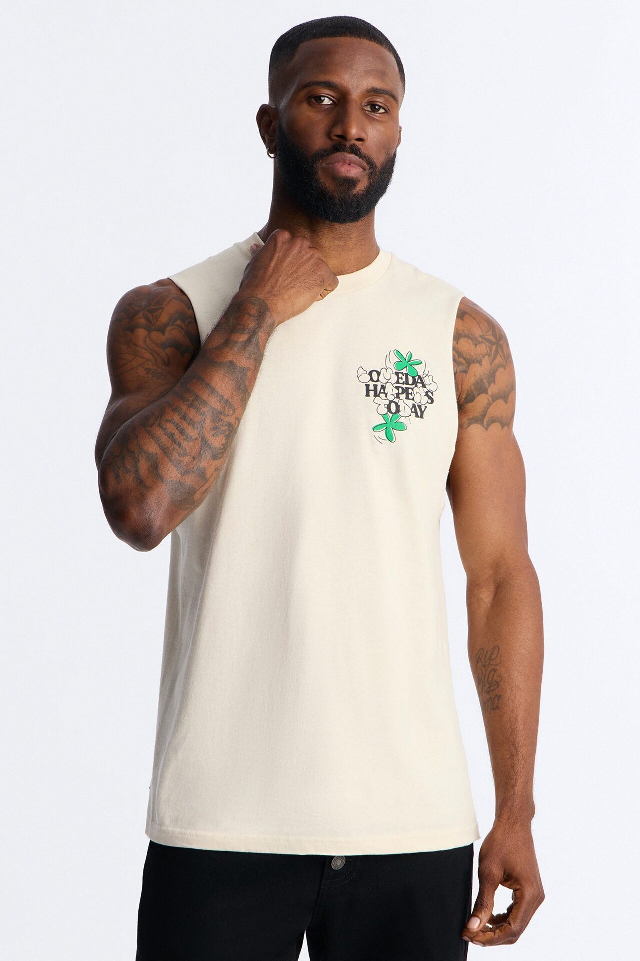 Someday Happens Today Muscle Tee - Cream