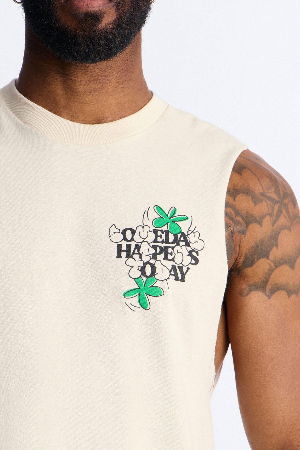Someday Happens Today Muscle Tee - Cream