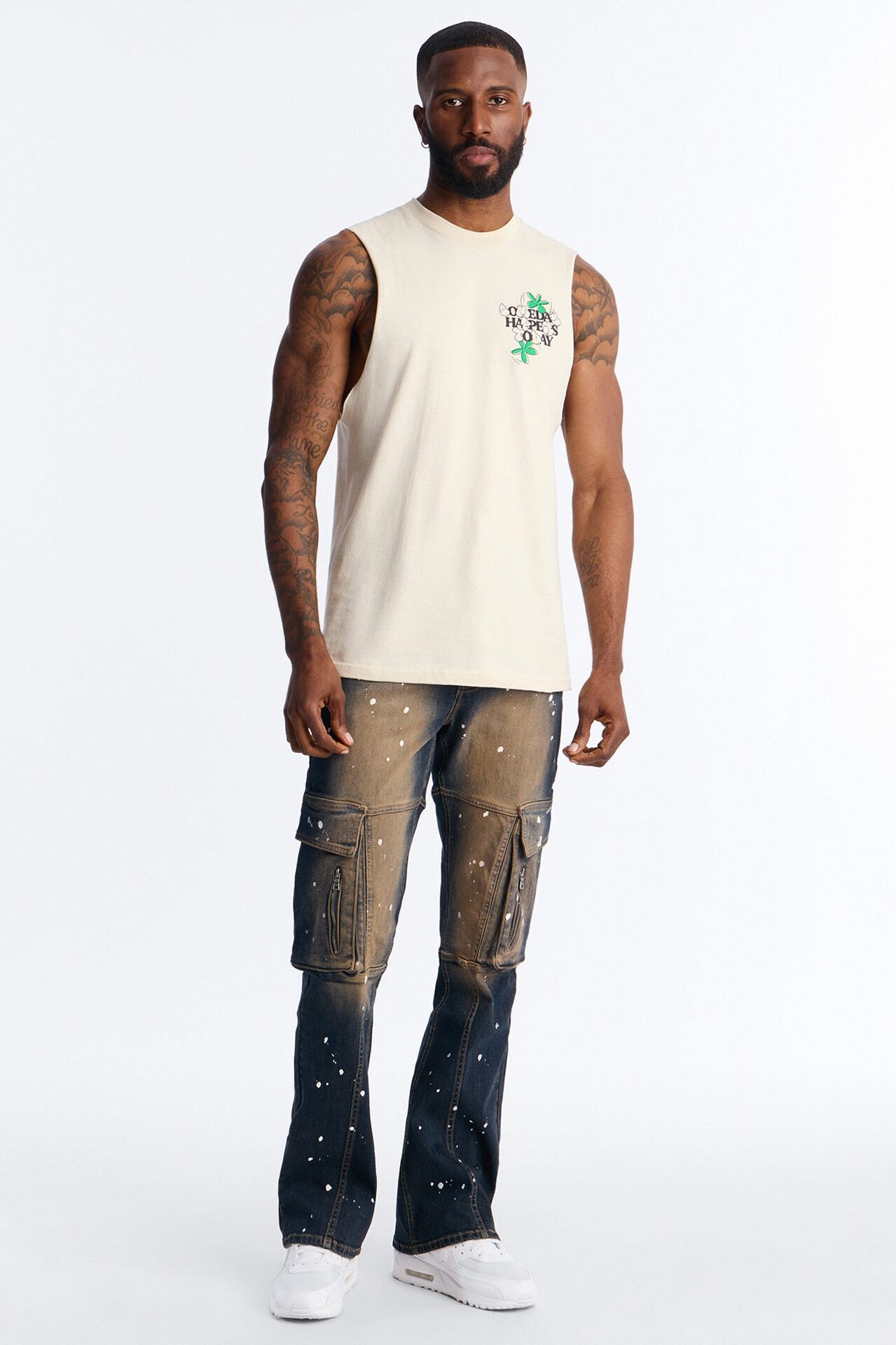 Stacked Skinny Flare Hazmat Cargo Jean - Dark Wash
