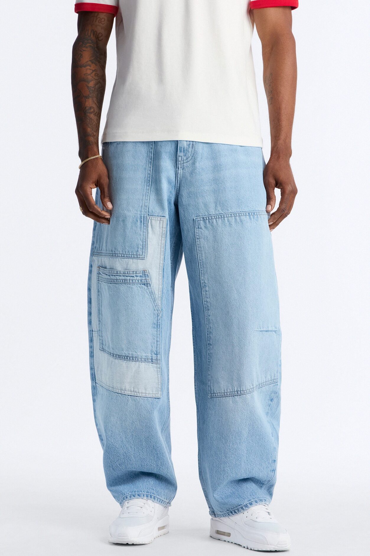 Barrel Downtown Patch Jean - Light Blue Wash