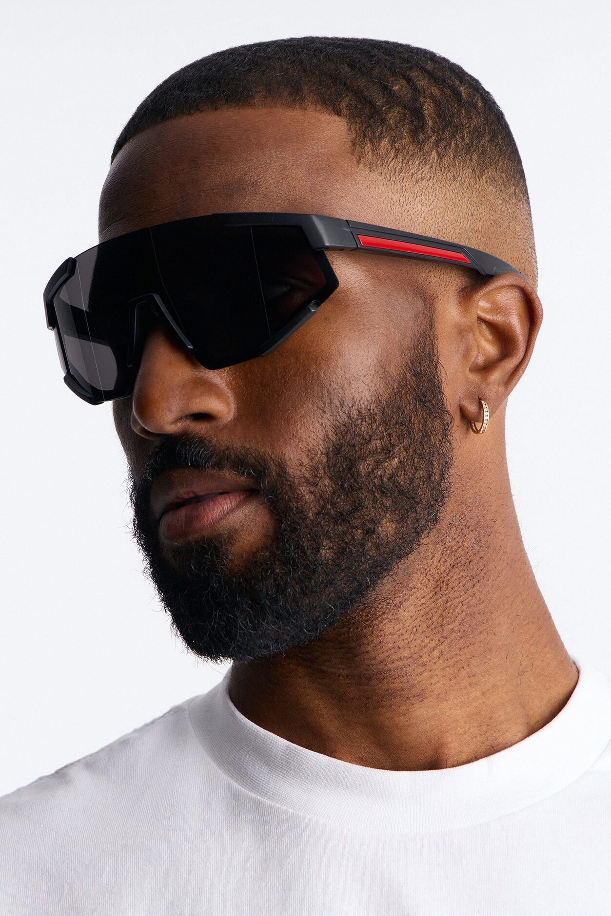 Striving Forward Sport Wrap Sunglasses - Black/Grey