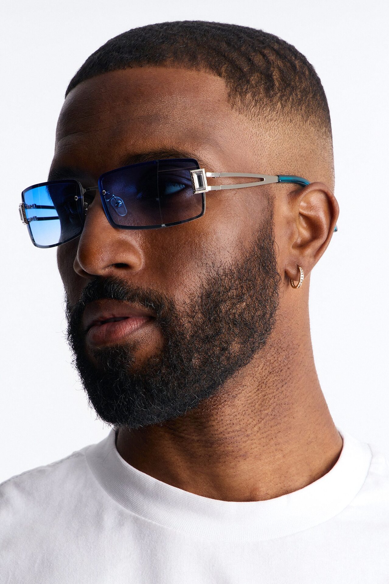 Gridlock Steel Square Sunglasses - Blue