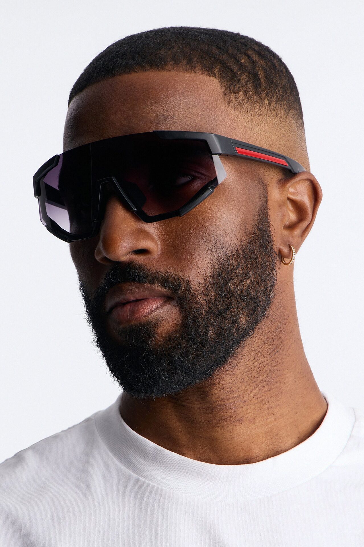 Striving Forward Sport Wrap Sunglasses - Black/Red