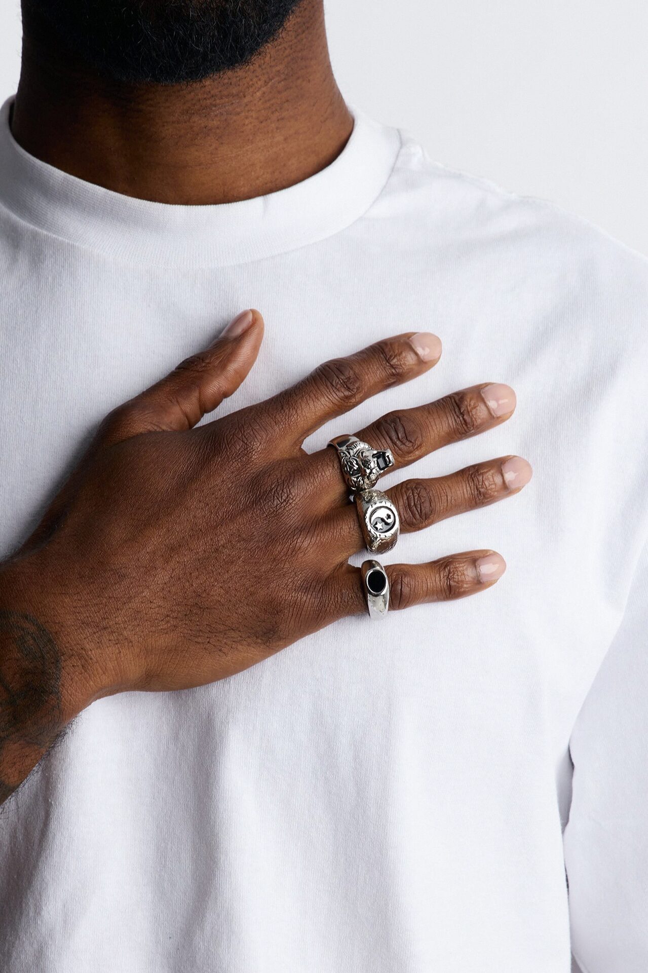 Shadow Beast Multi Size Ring Set - Silver