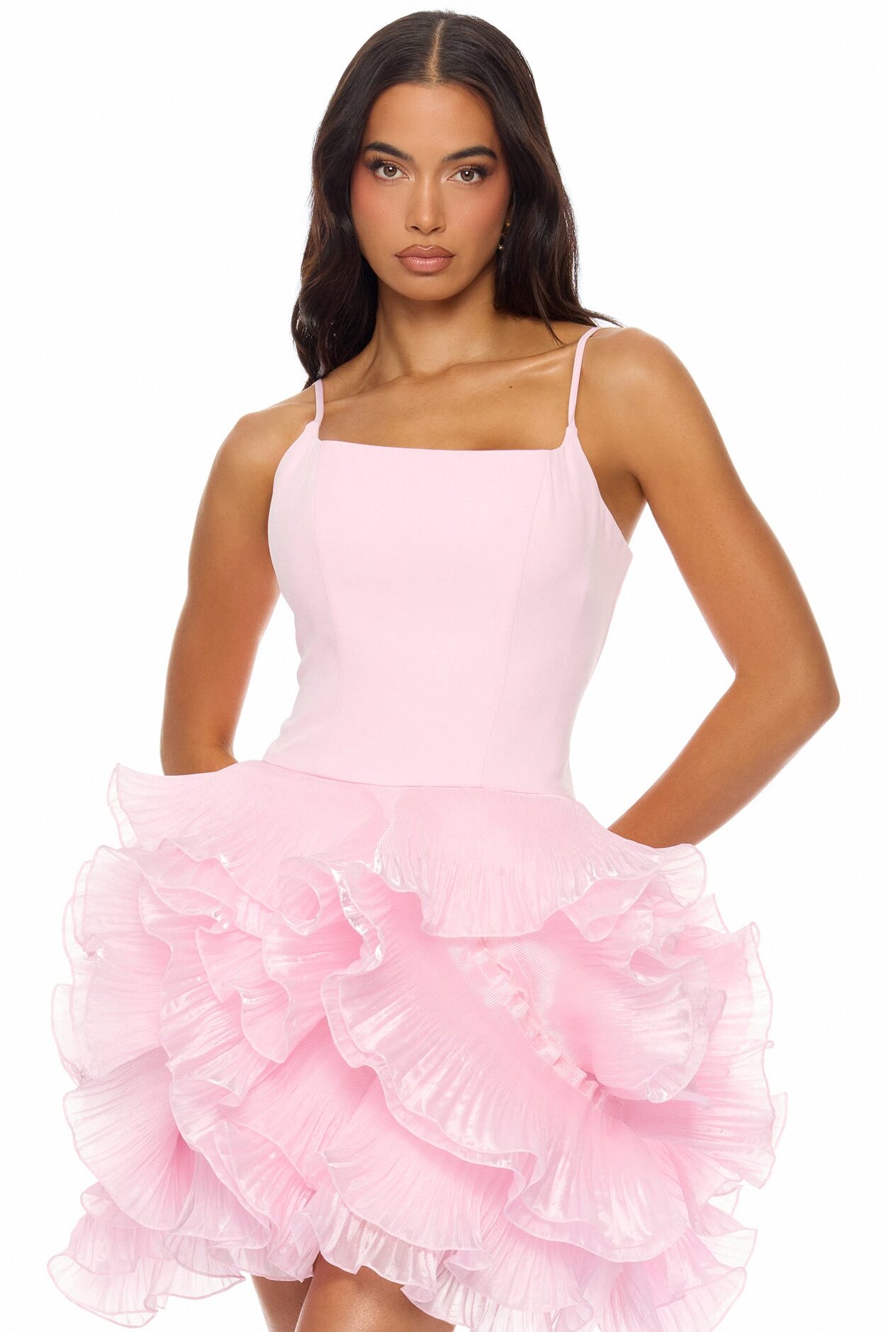 So Popular Ruffle Mini Dress - Pink