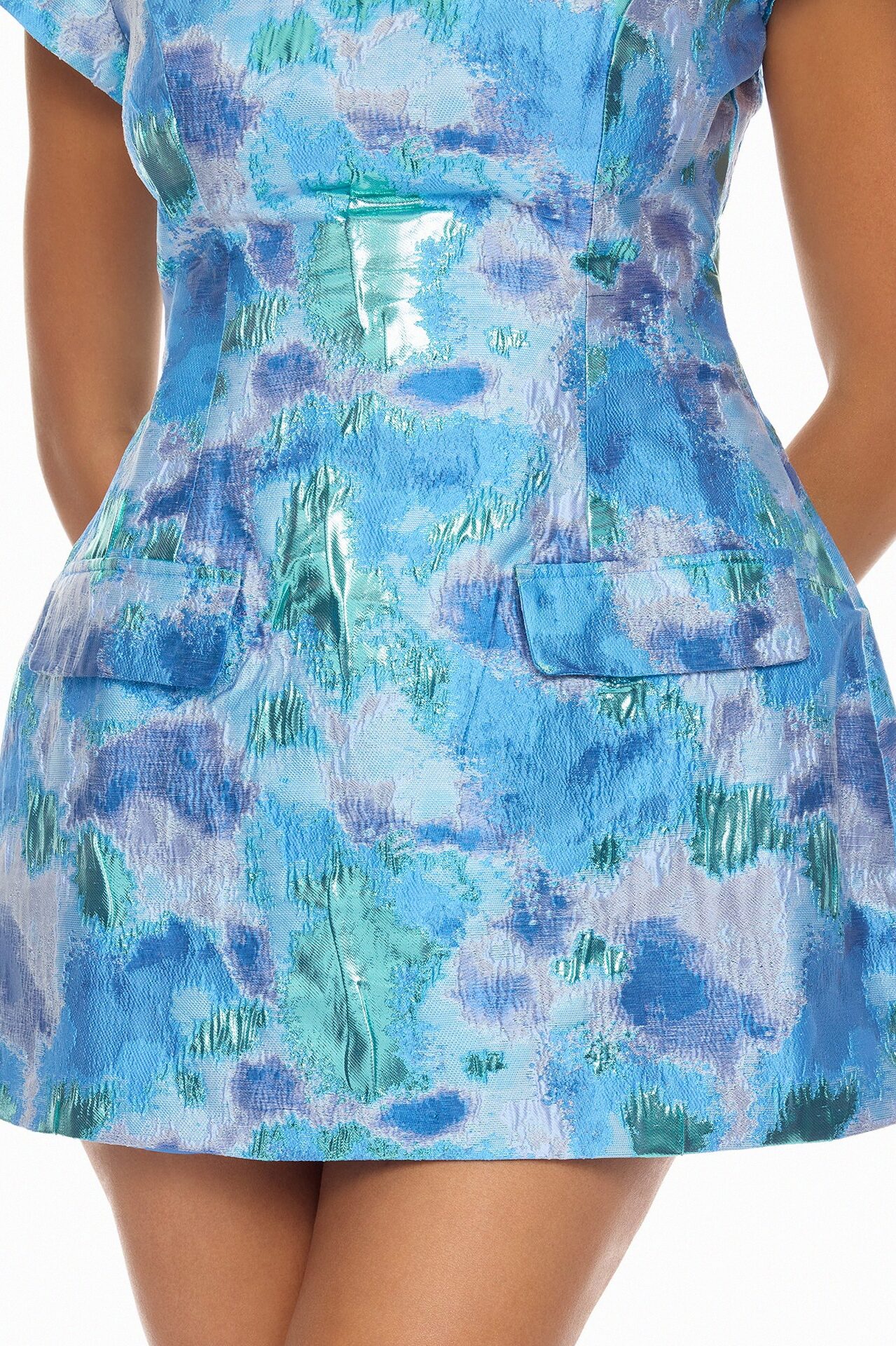 Juliette Jacquard Mini Dress - Blue/combo