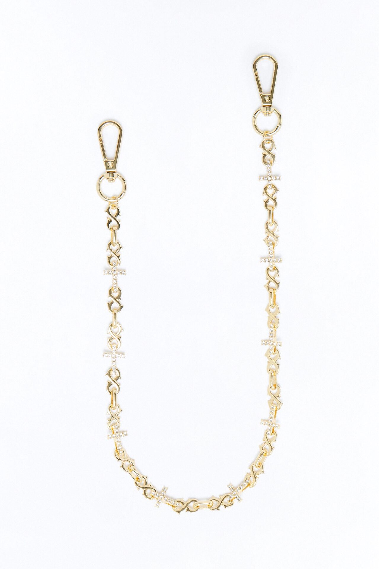 Infinity Cross Rhinestone Pant Chain - Gold
