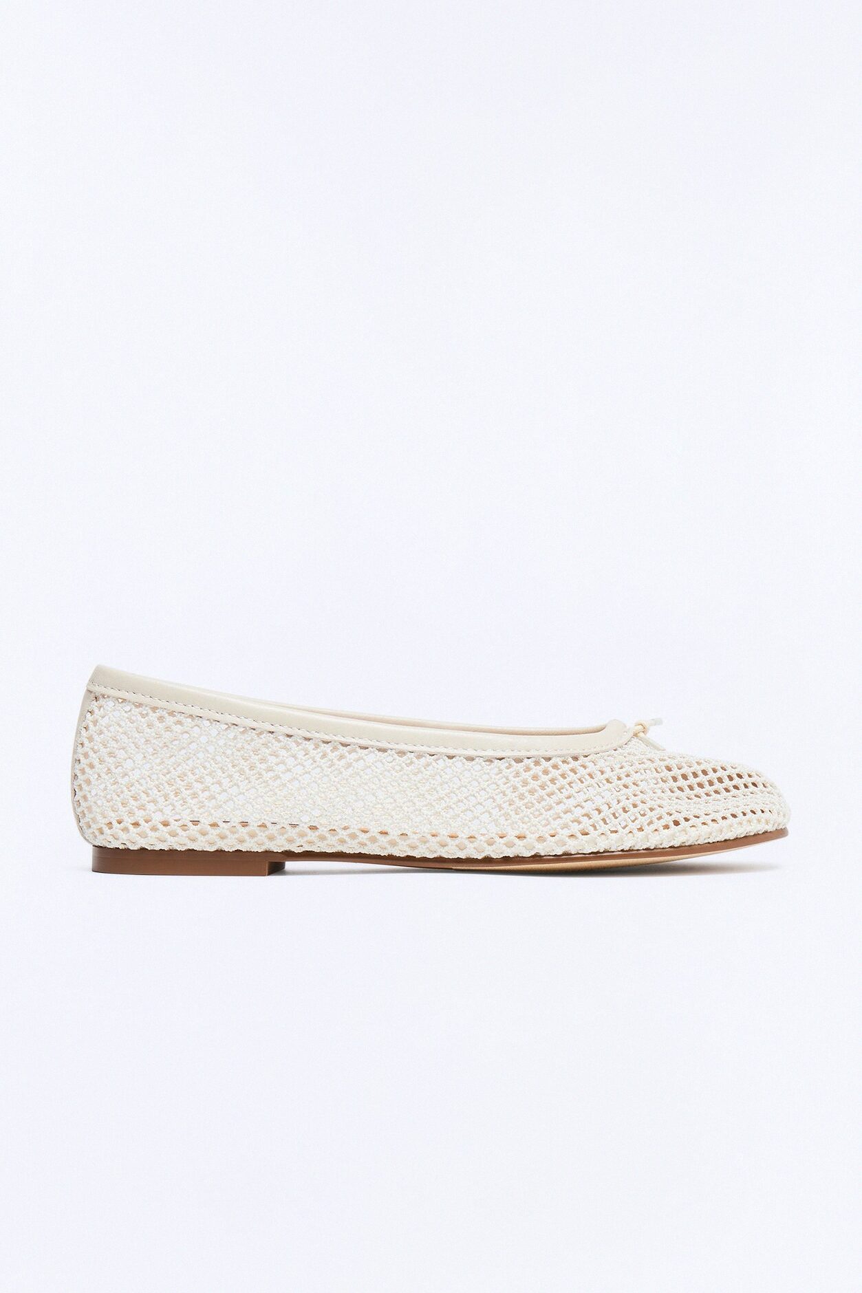 Steve Madden Calico Black Mesh Split Toe Tabi Ballet Flat - Bone