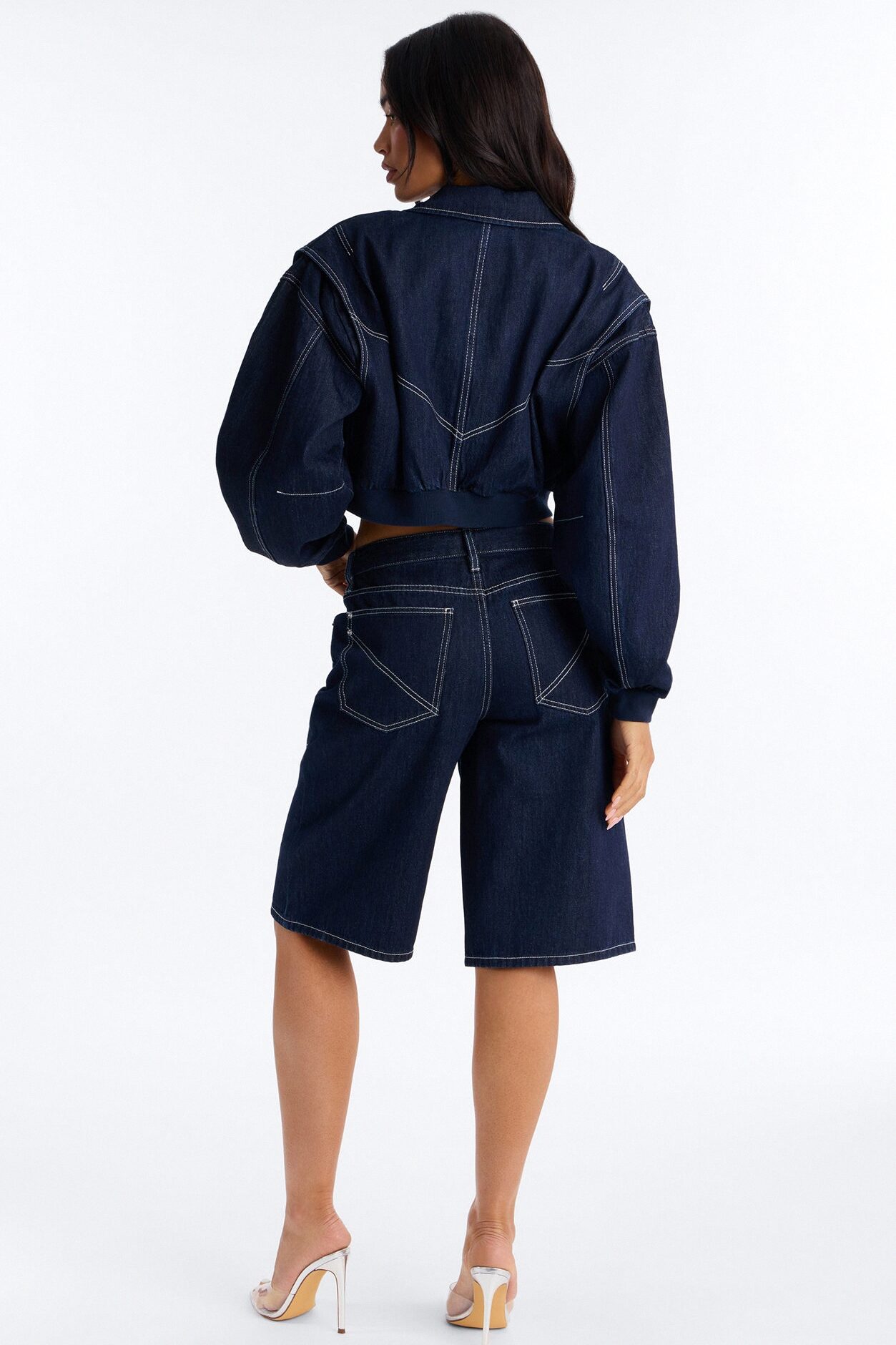 Riley Denim Jort Set - Denim