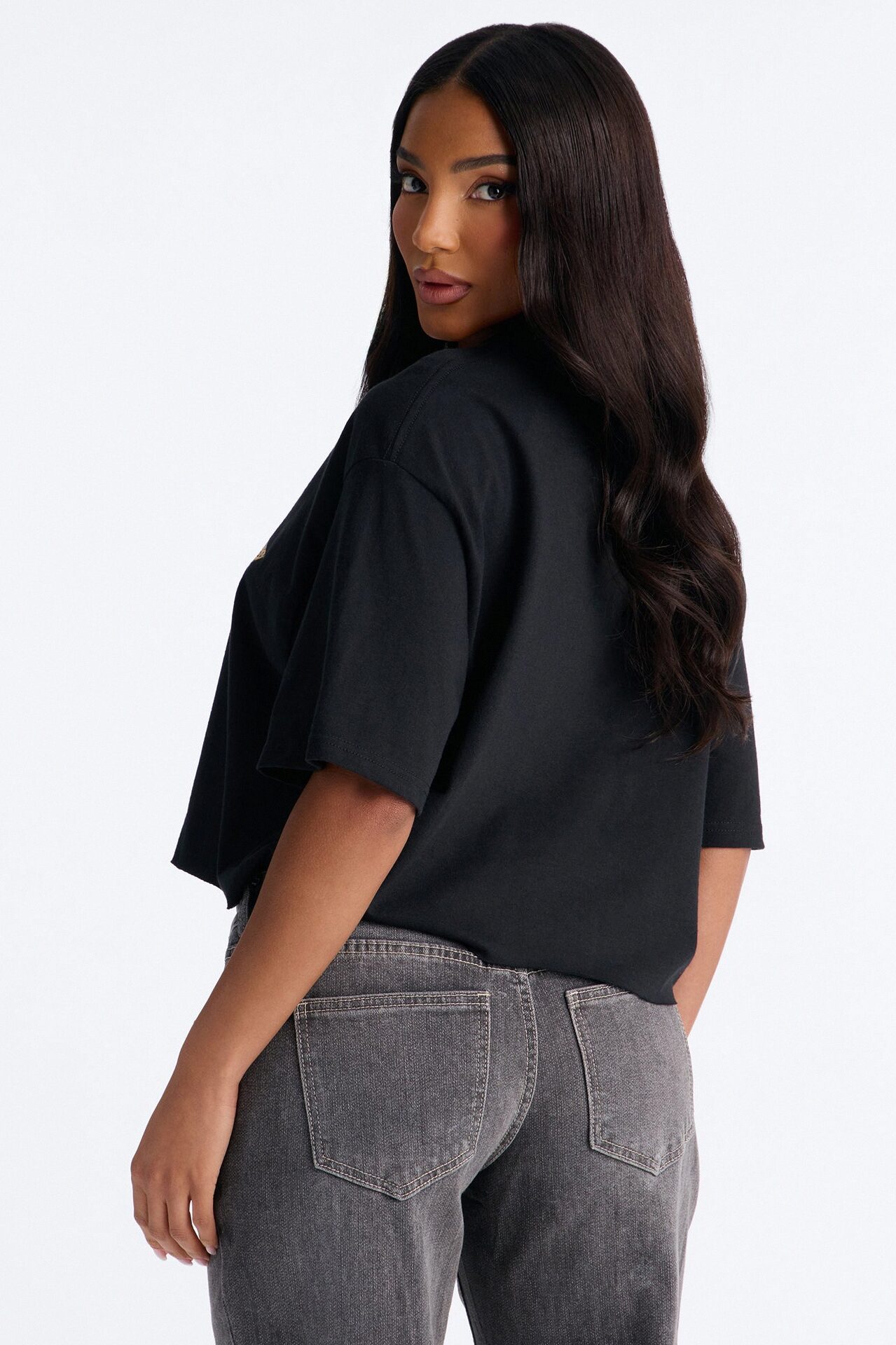Leopard Star Chest Tee - Black