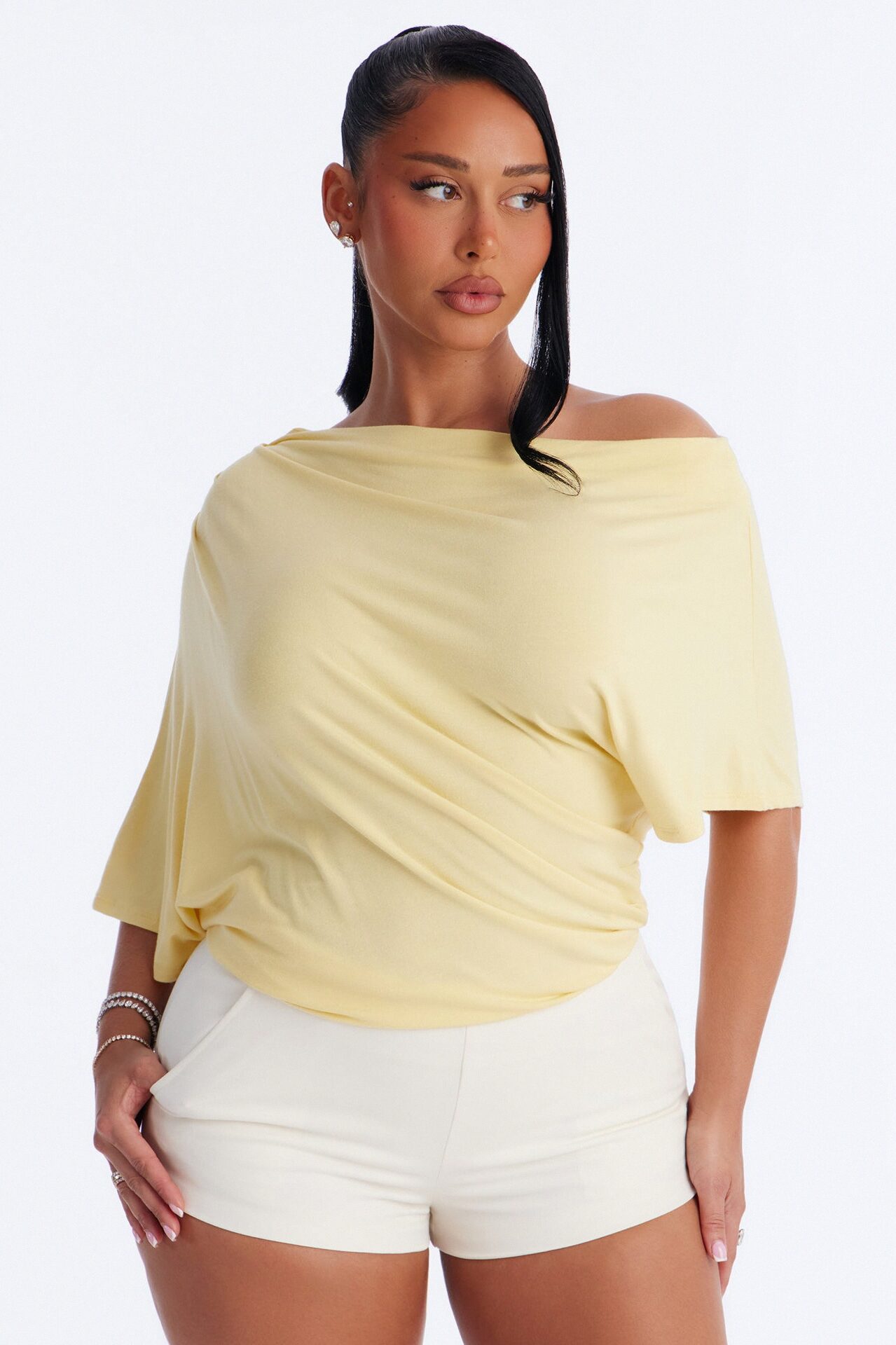 Flatter Me Off Shoulder Bodysuit - Butter Yellow