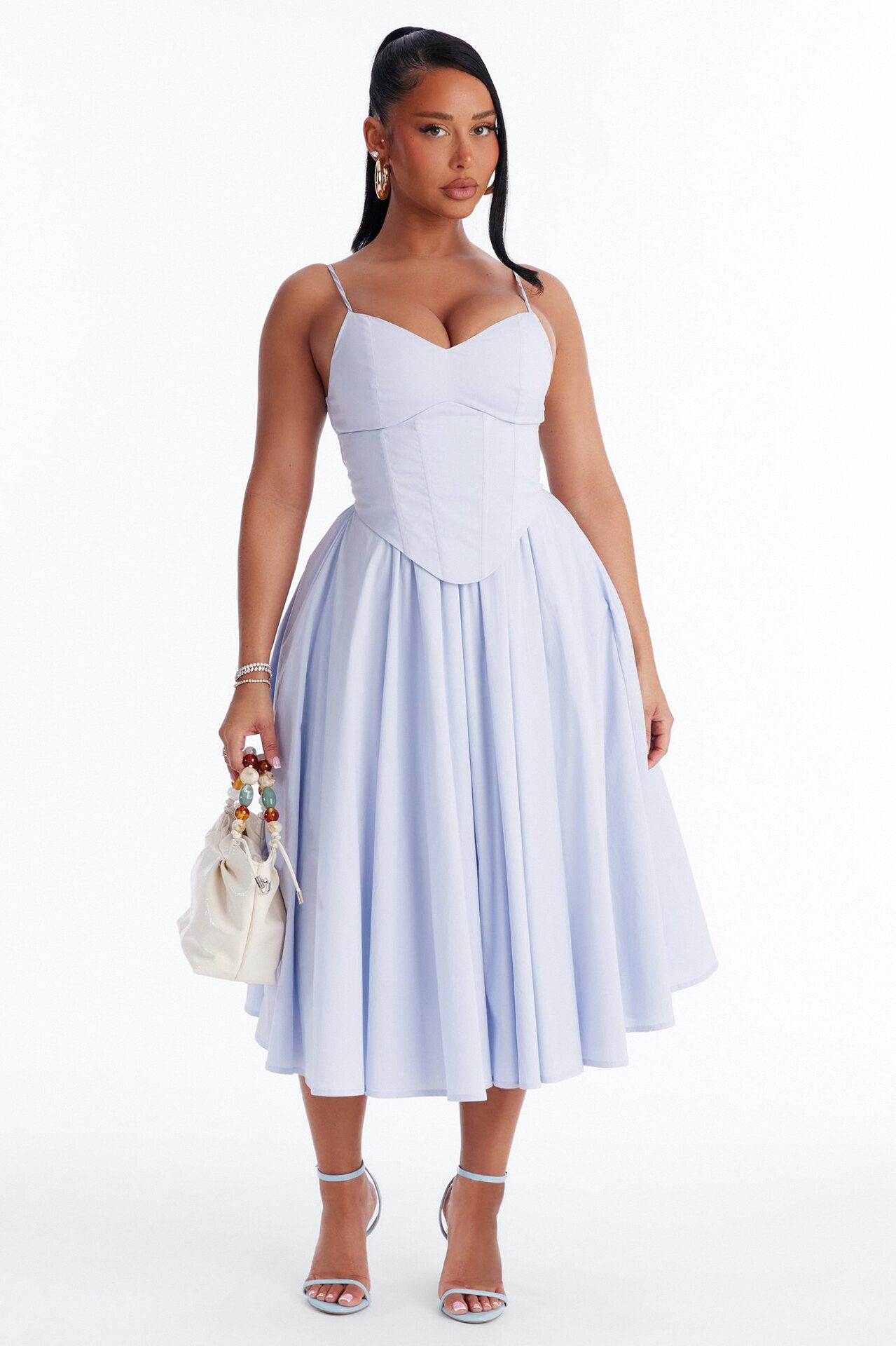 Forever Favorite Corset Midi Dress - Blue