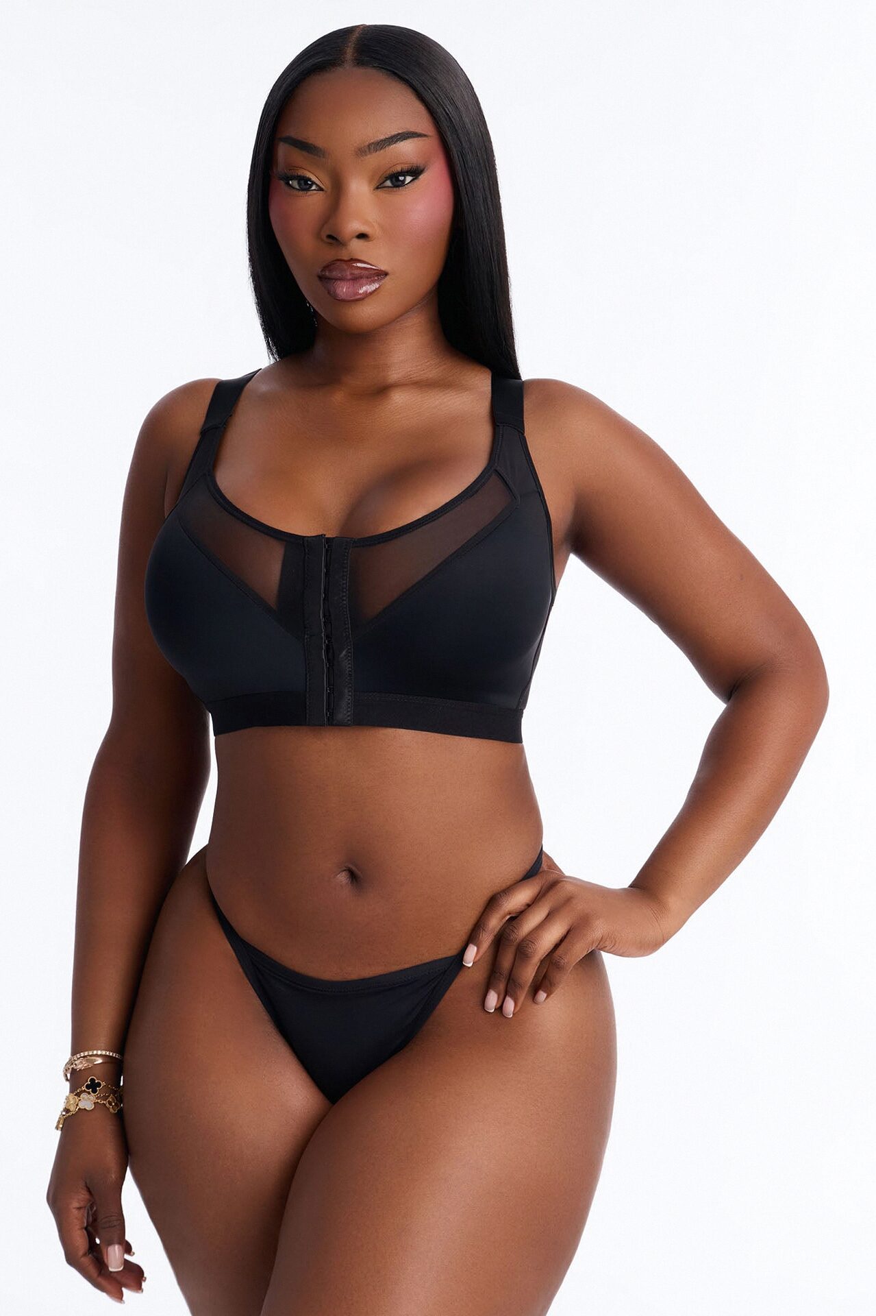 Wireless Front Closure Bra - Black