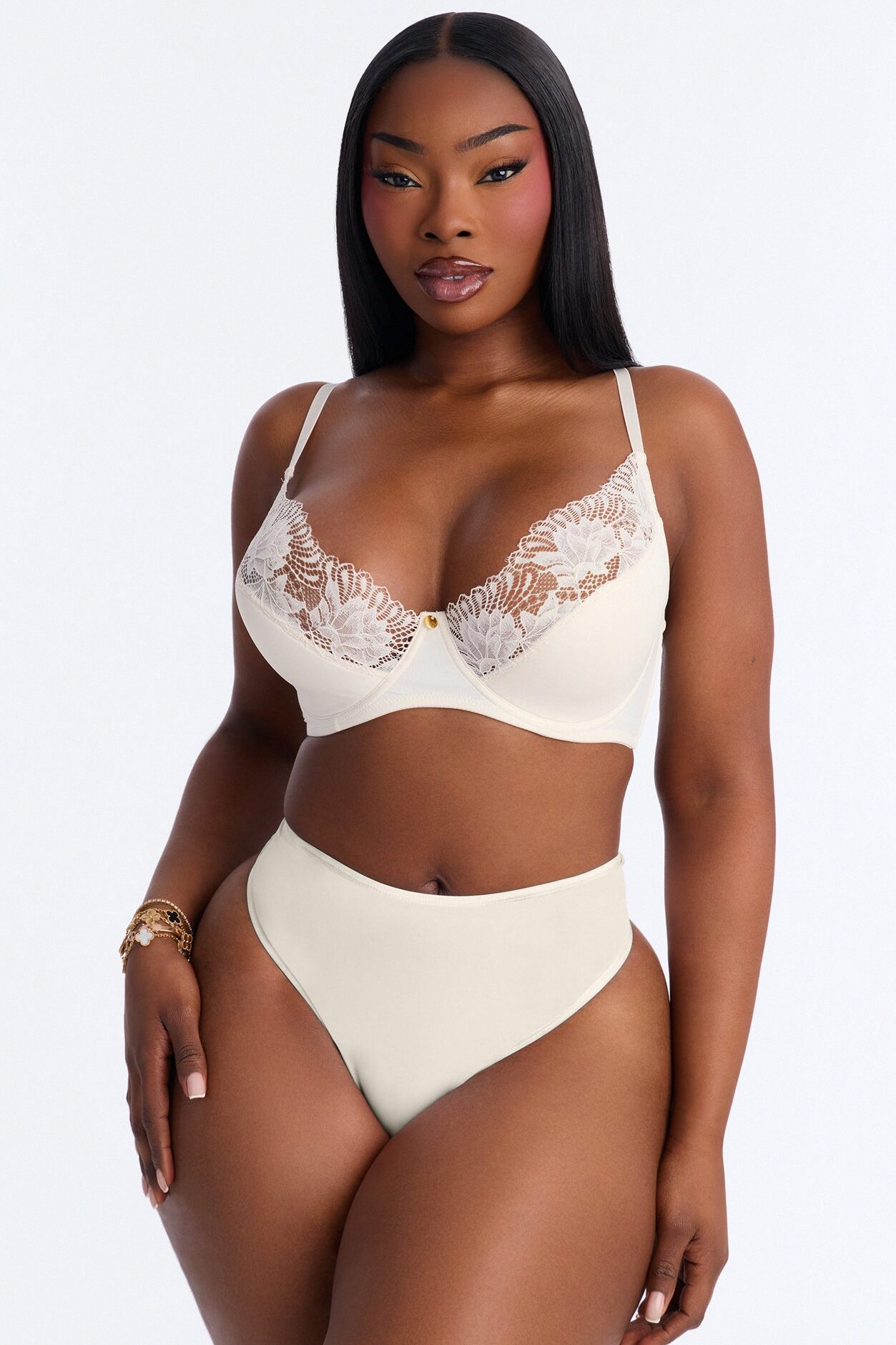 Daydream Daze Mesh Push Up Bra - Cream