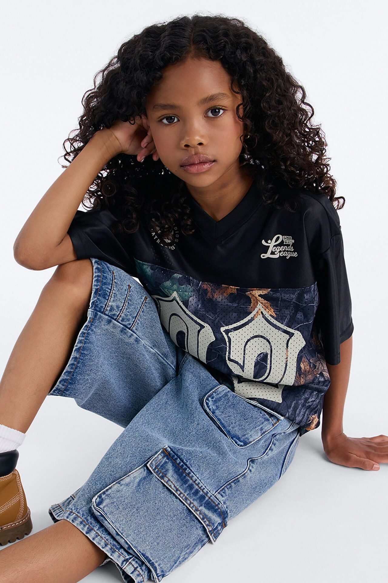 Mini Frankie Acid Wash Cargo Denim Jorts - Medium Wash