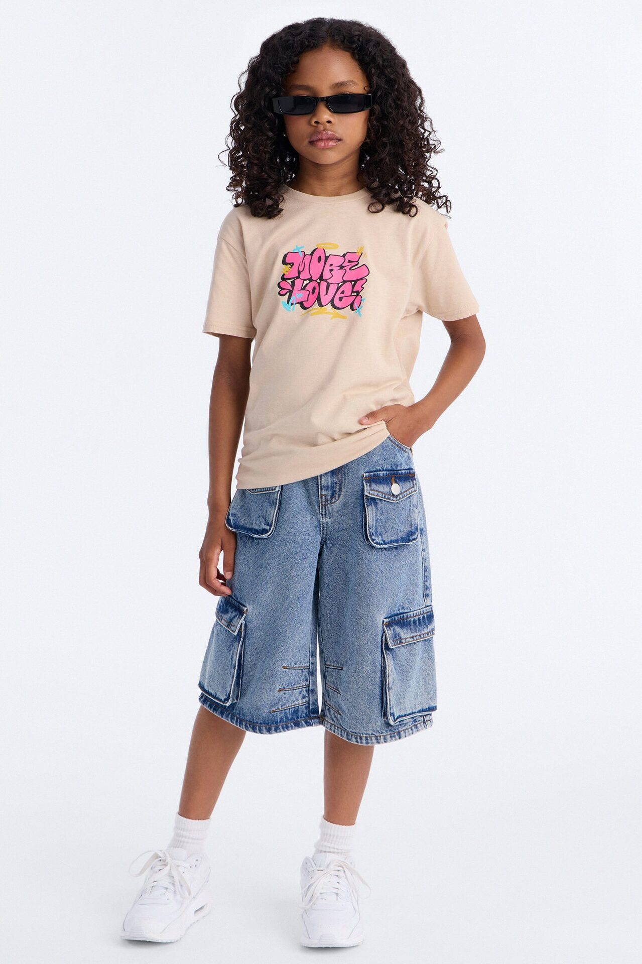 Mini More Love World Tour Short Sleeve Front/Back Tee - Sand