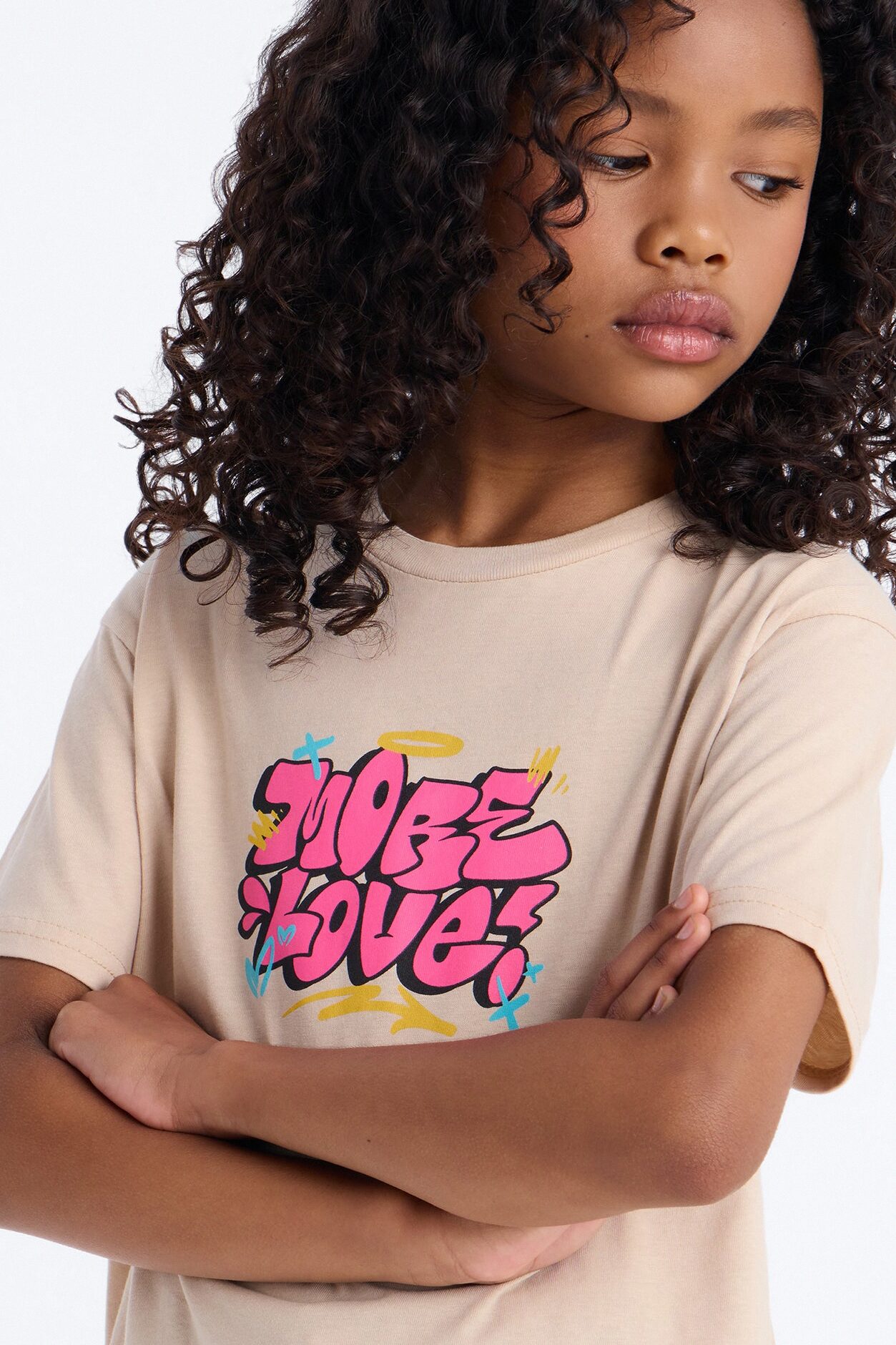 Mini More Love World Tour Short Sleeve Front/Back Tee - Sand