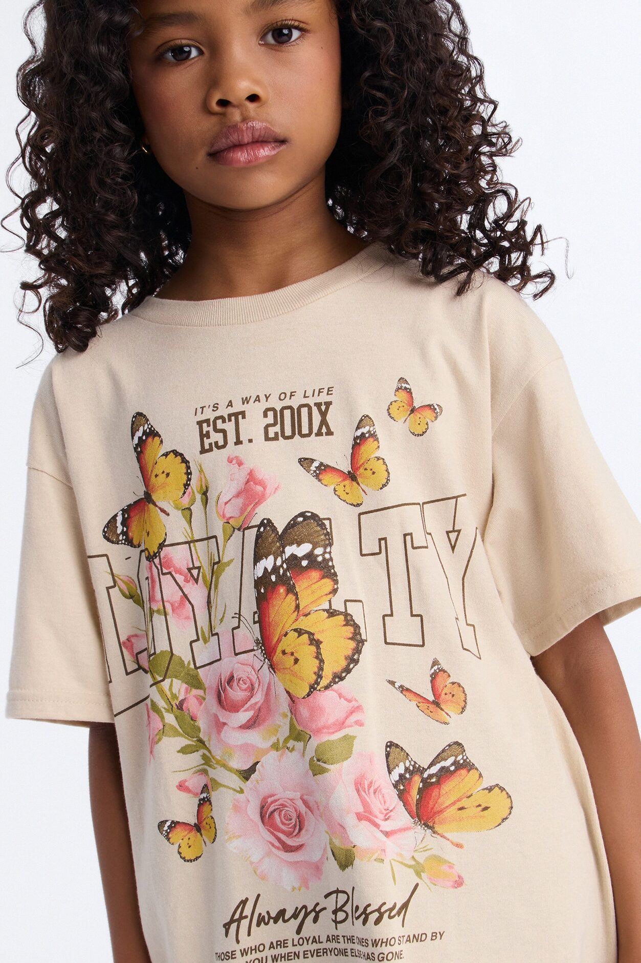 Mini Loyalty Always Blessed Tee - Sand