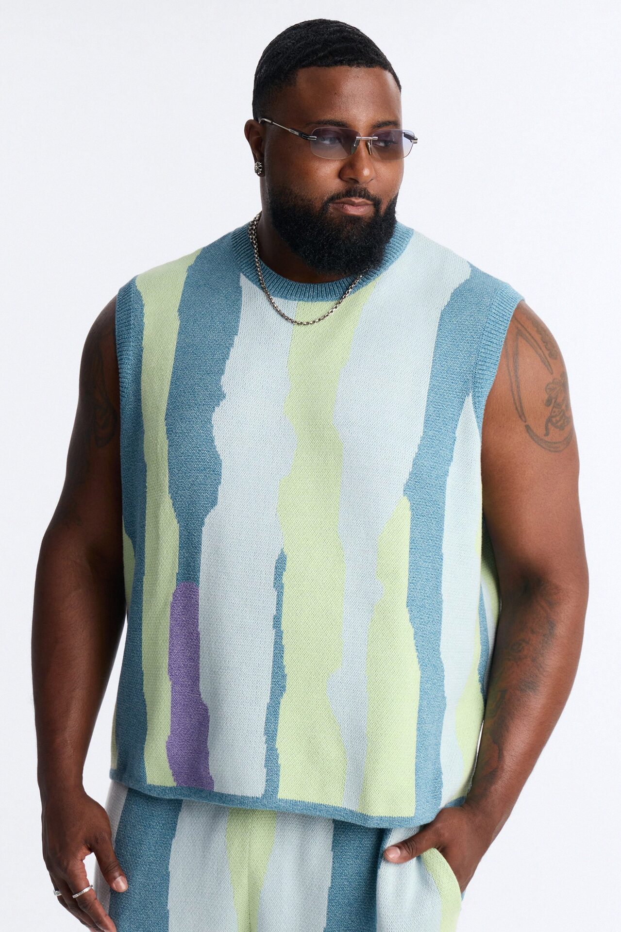 Relaxed Day Mixer Sweater Vest - Multi Color