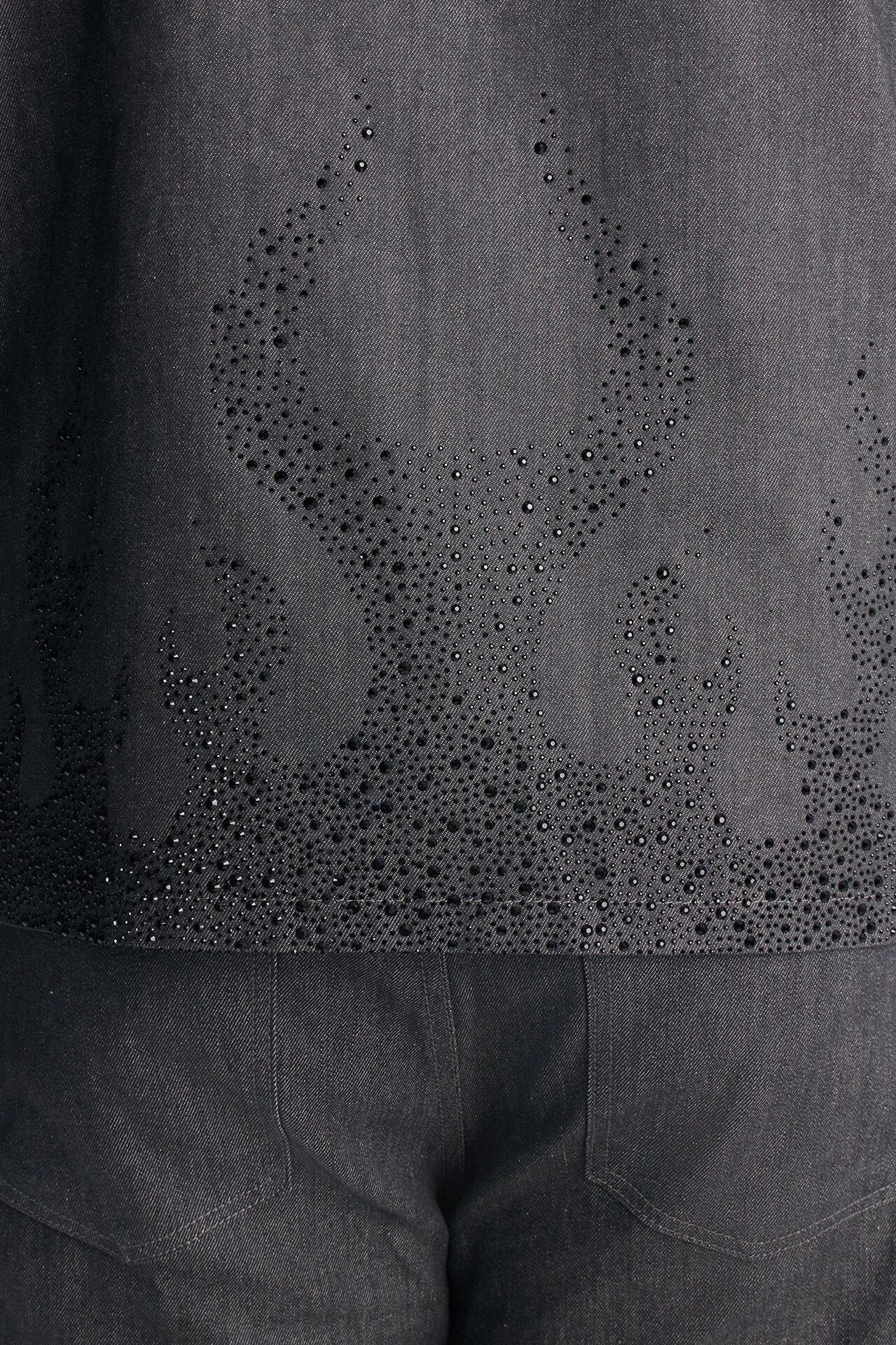 Cropped Dark Ember Trucker Jacket - Grey