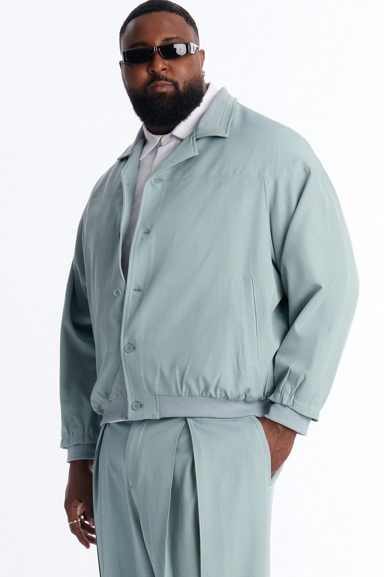 Relaxed Pearson Wave Casual Blazer - Blue