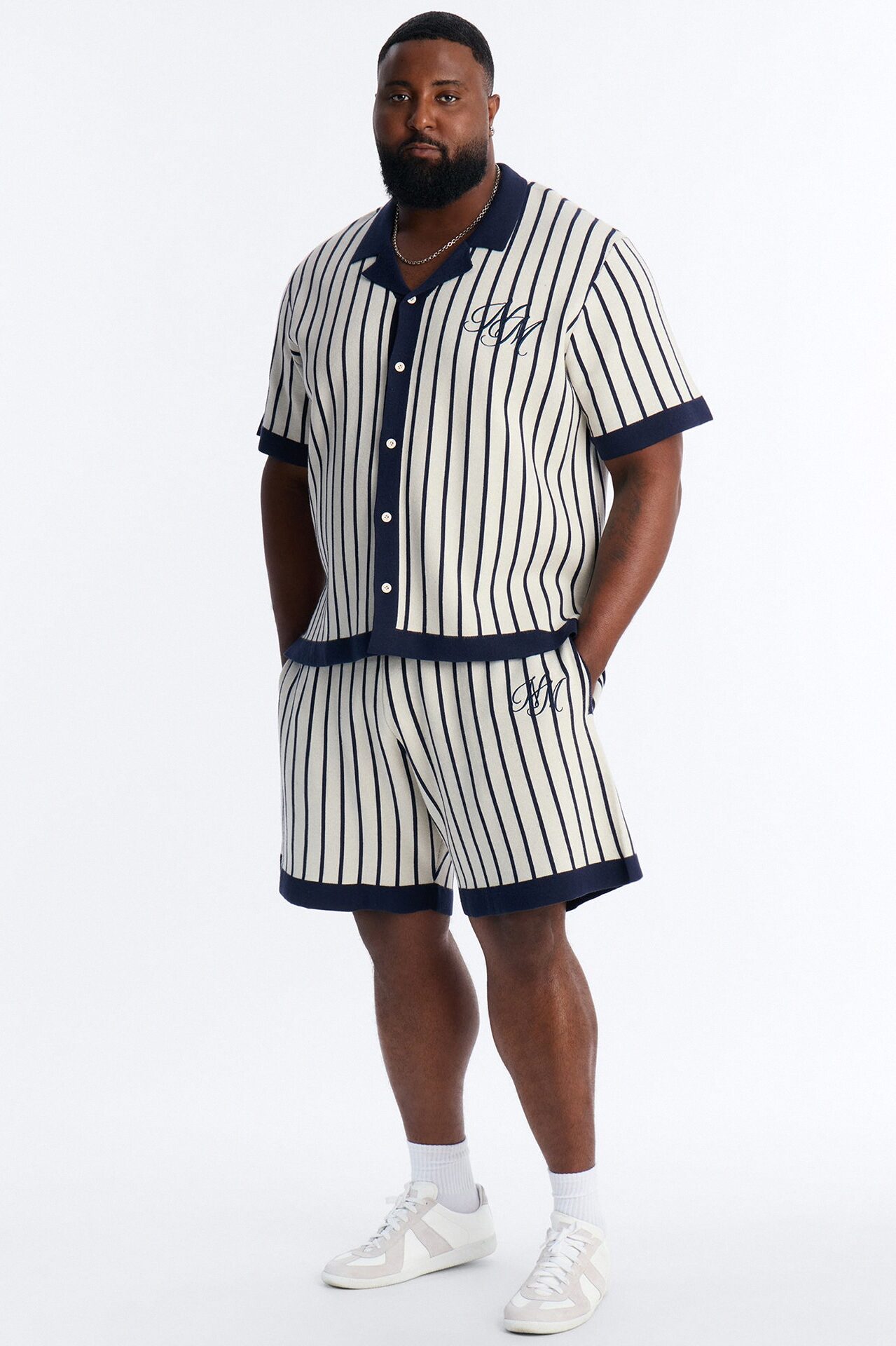 Relaxed Estate Stripe Button Up Shirt - Navy