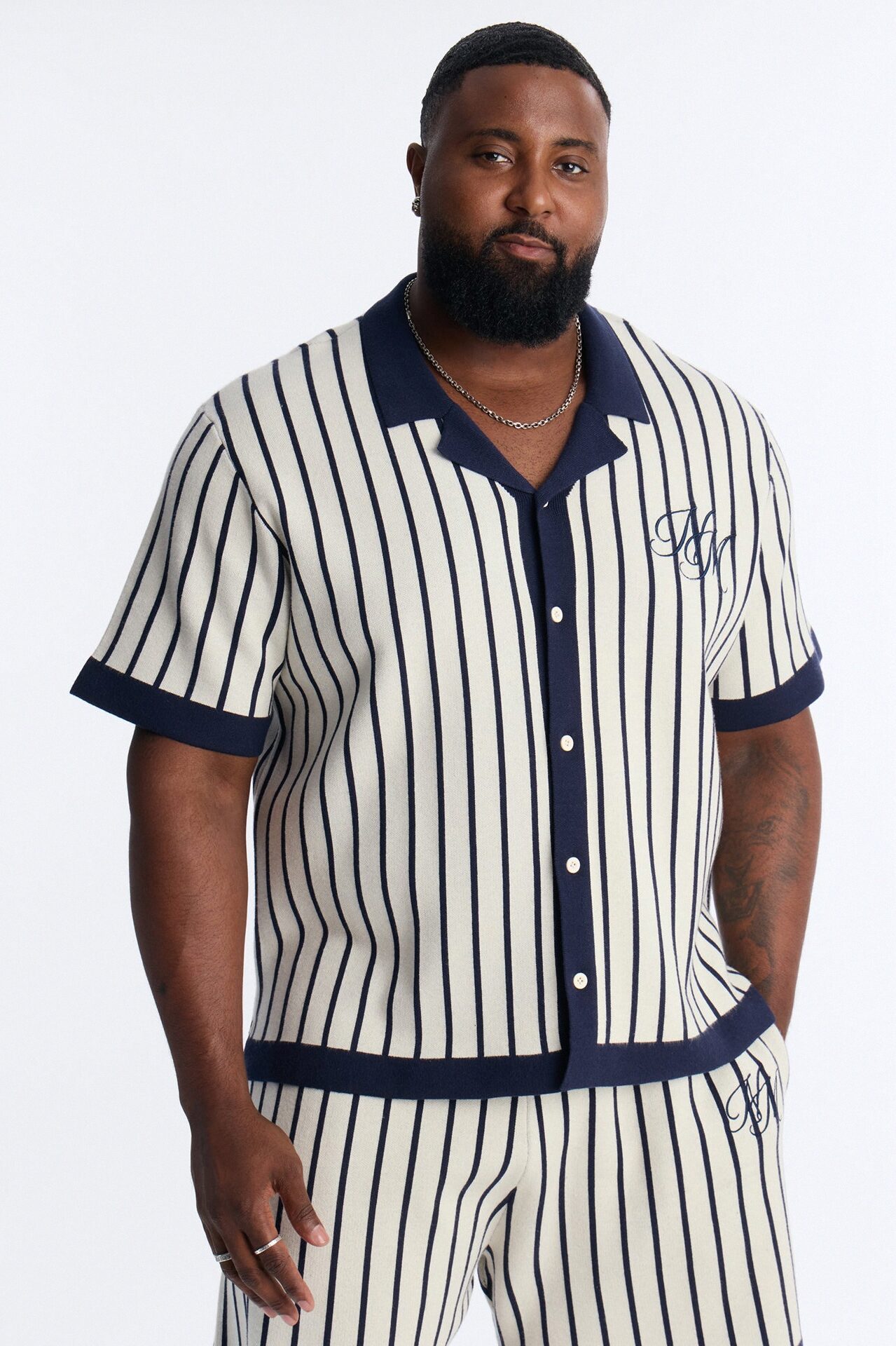 Relaxed Estate Stripe Button Up Shirt - Navy