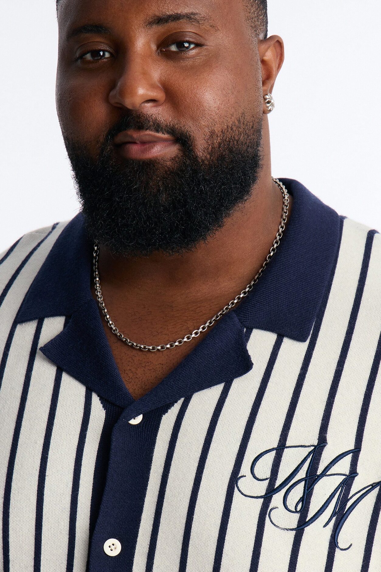 Relaxed Estate Stripe Button Up Shirt - Navy
