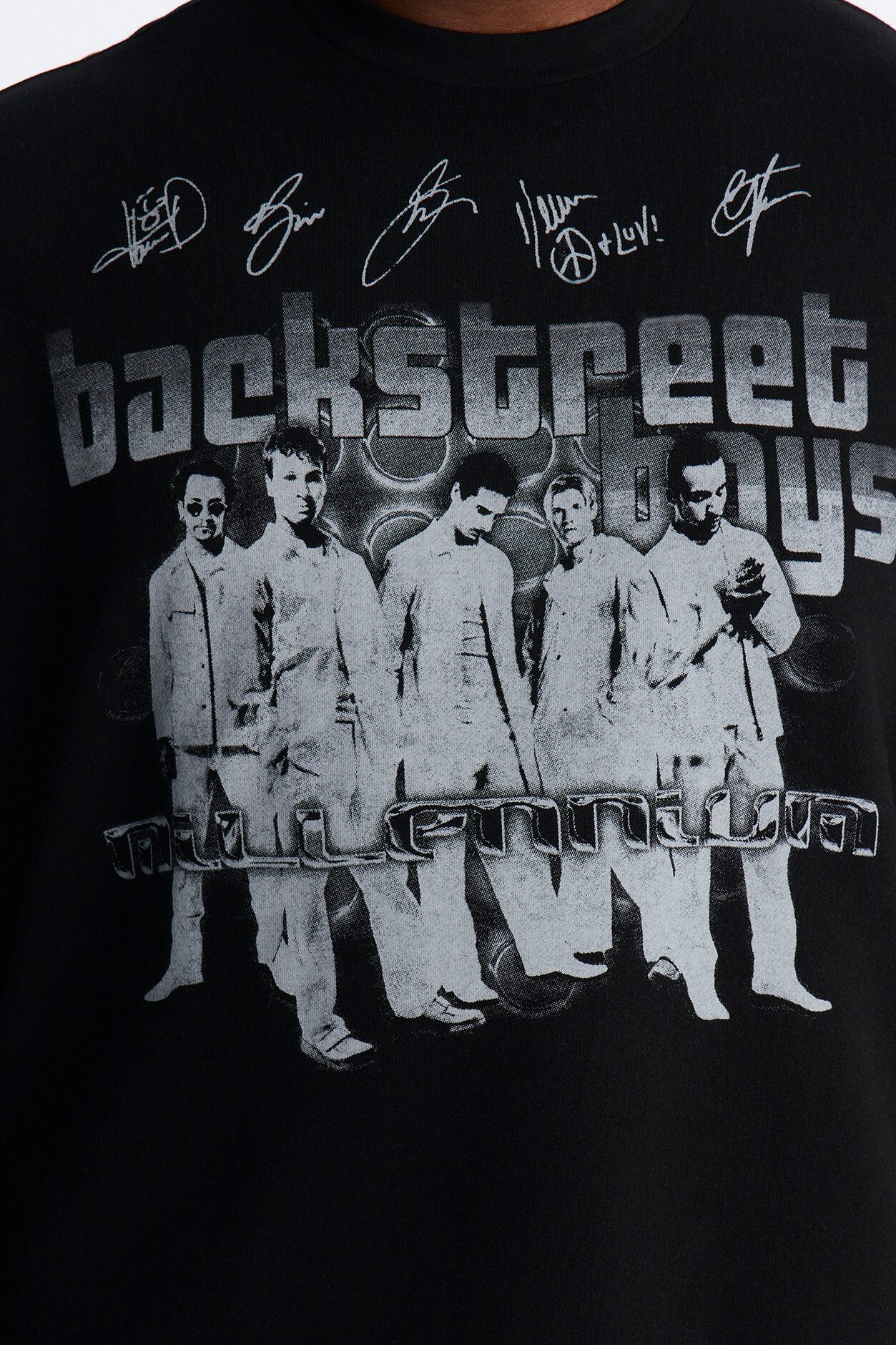 Backstreet Boys Larger Than Life Oversized Fleece Twofer - Black Wash