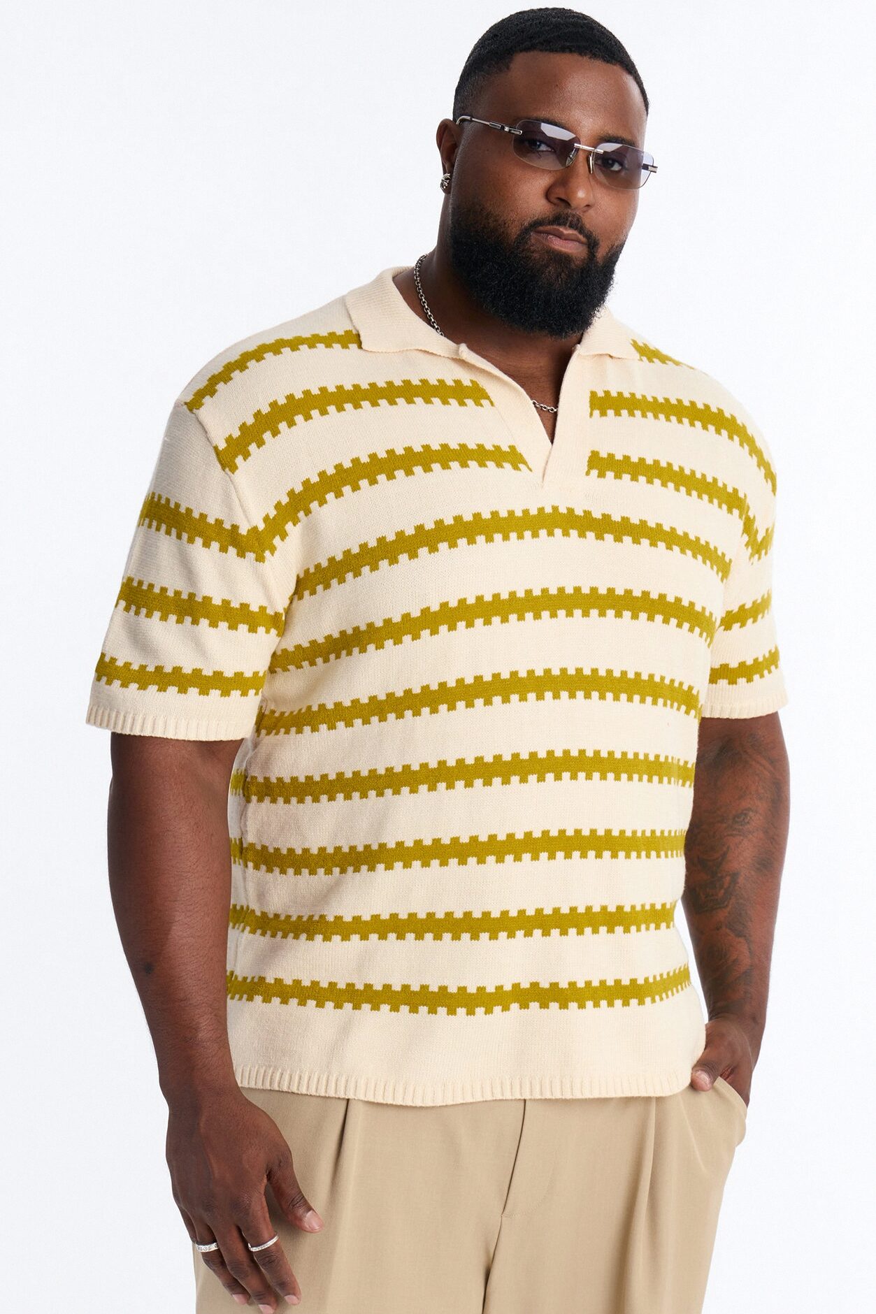 Ripple Stripe Johnny Polo - Green