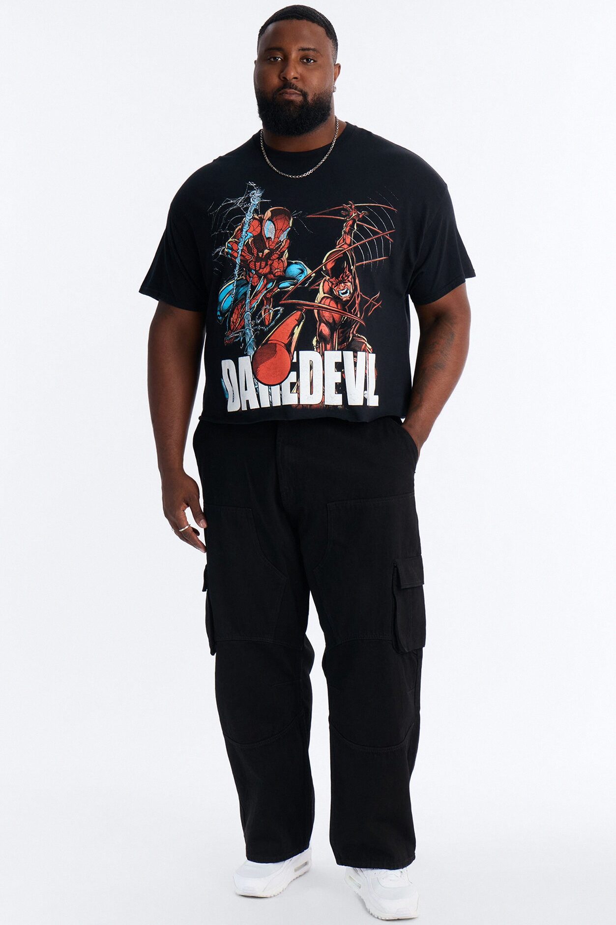 Daredevil And Spiderman Boxy Short Sleeve Tee - Black