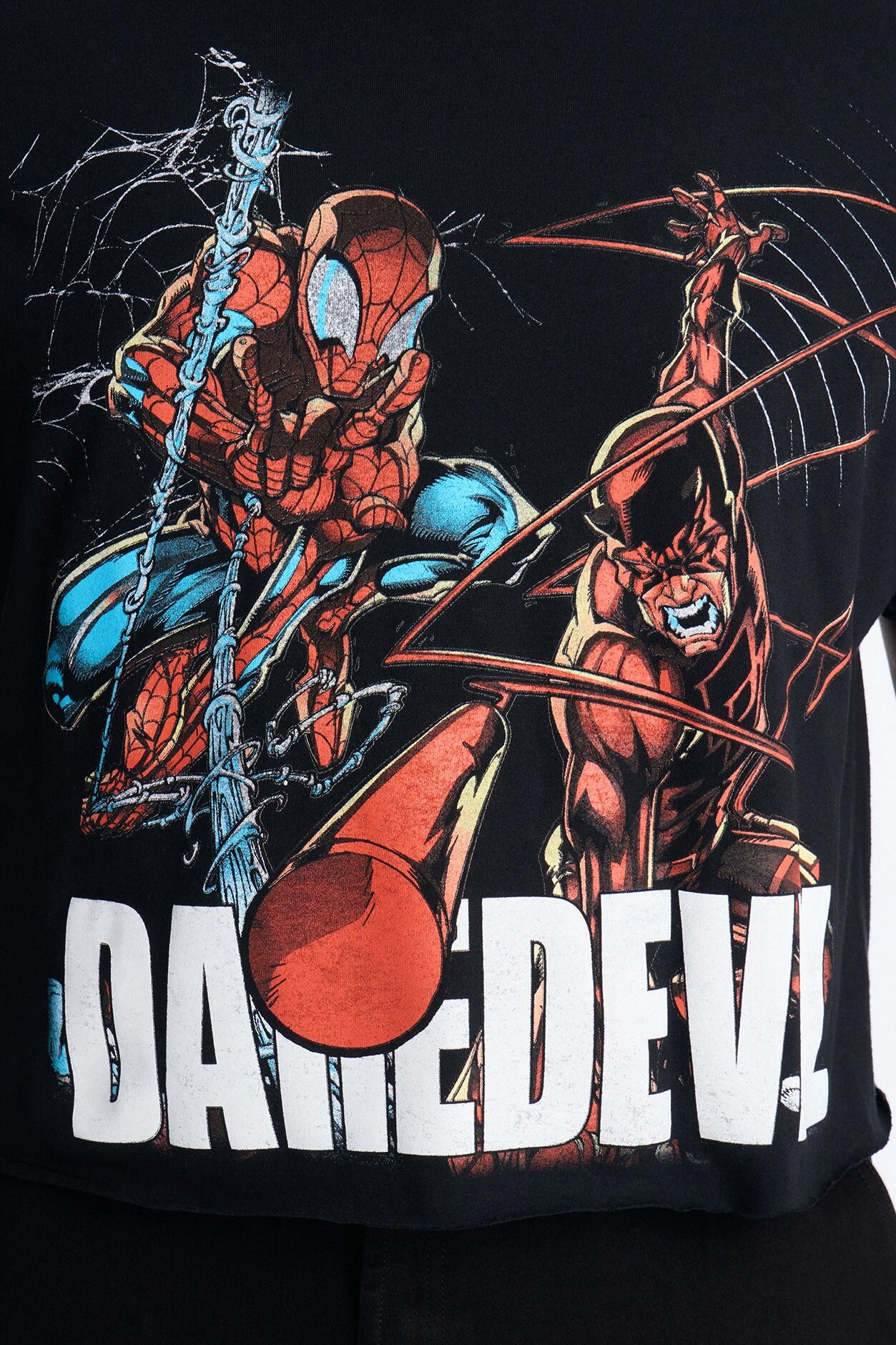 Daredevil And Spiderman Boxy Short Sleeve Tee - Black
