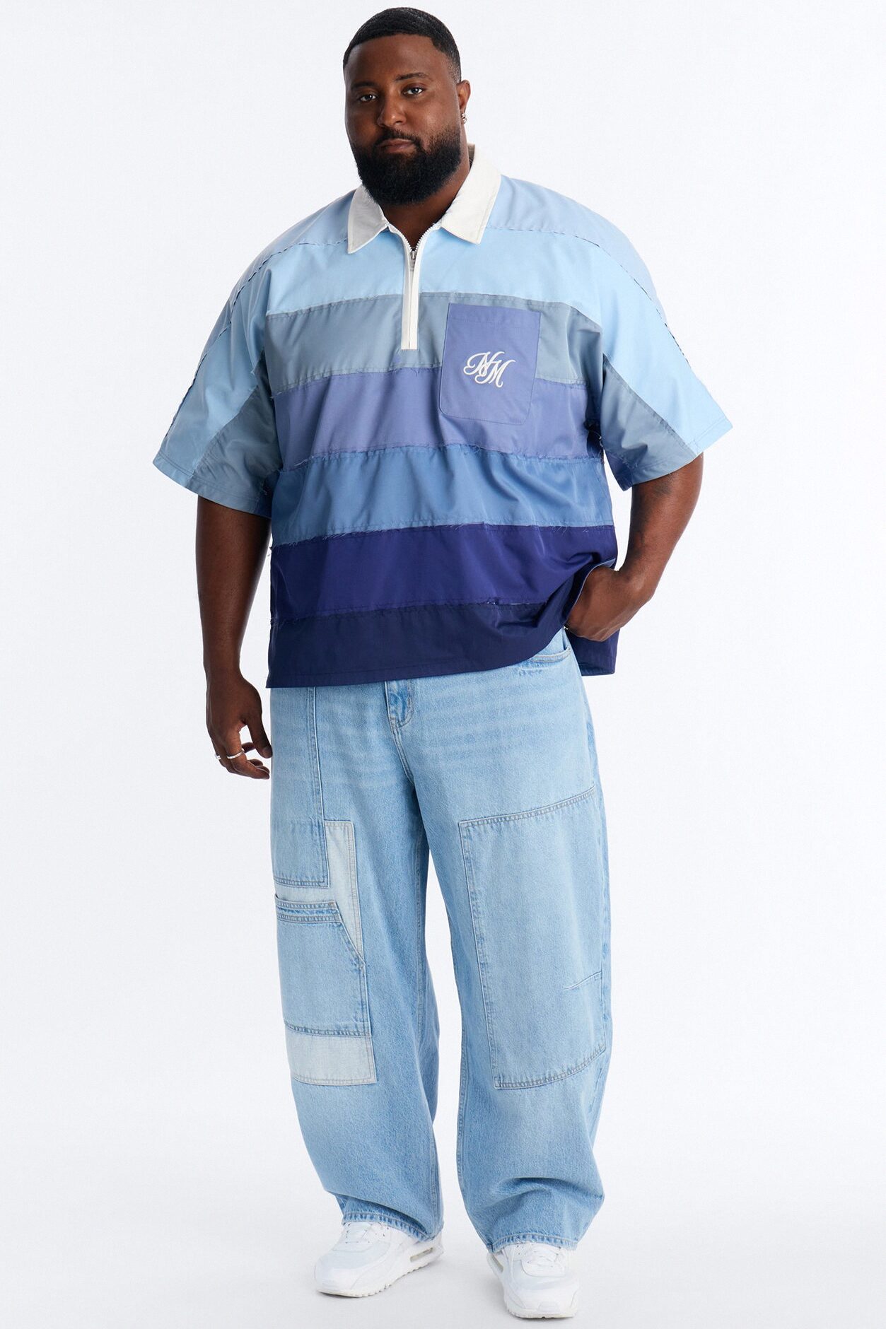 Barrel Downtown Patch Jean - Light Blue Wash